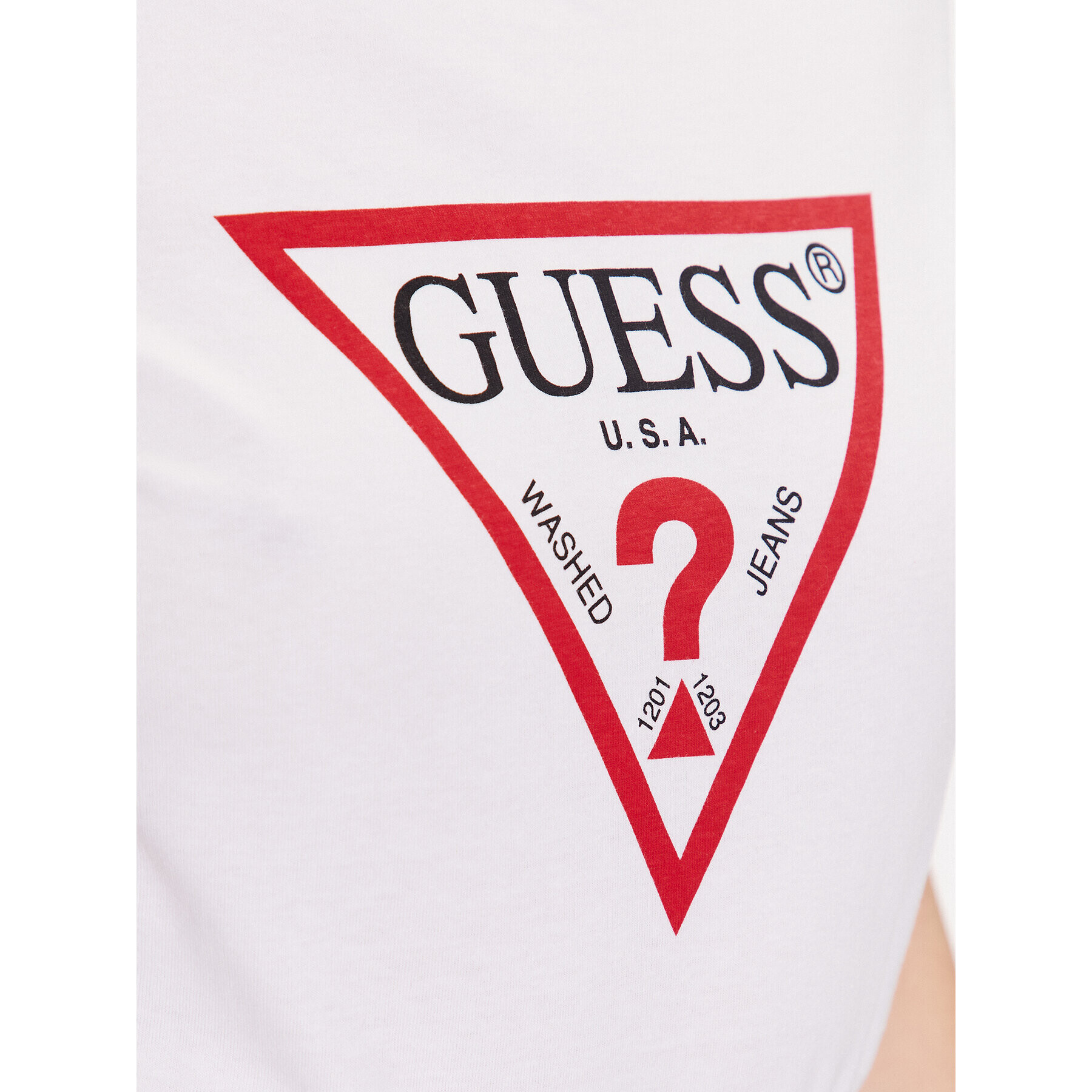 Guess Tricou W1YI1B I3Z14 Alb Slim Fit - Pled.ro