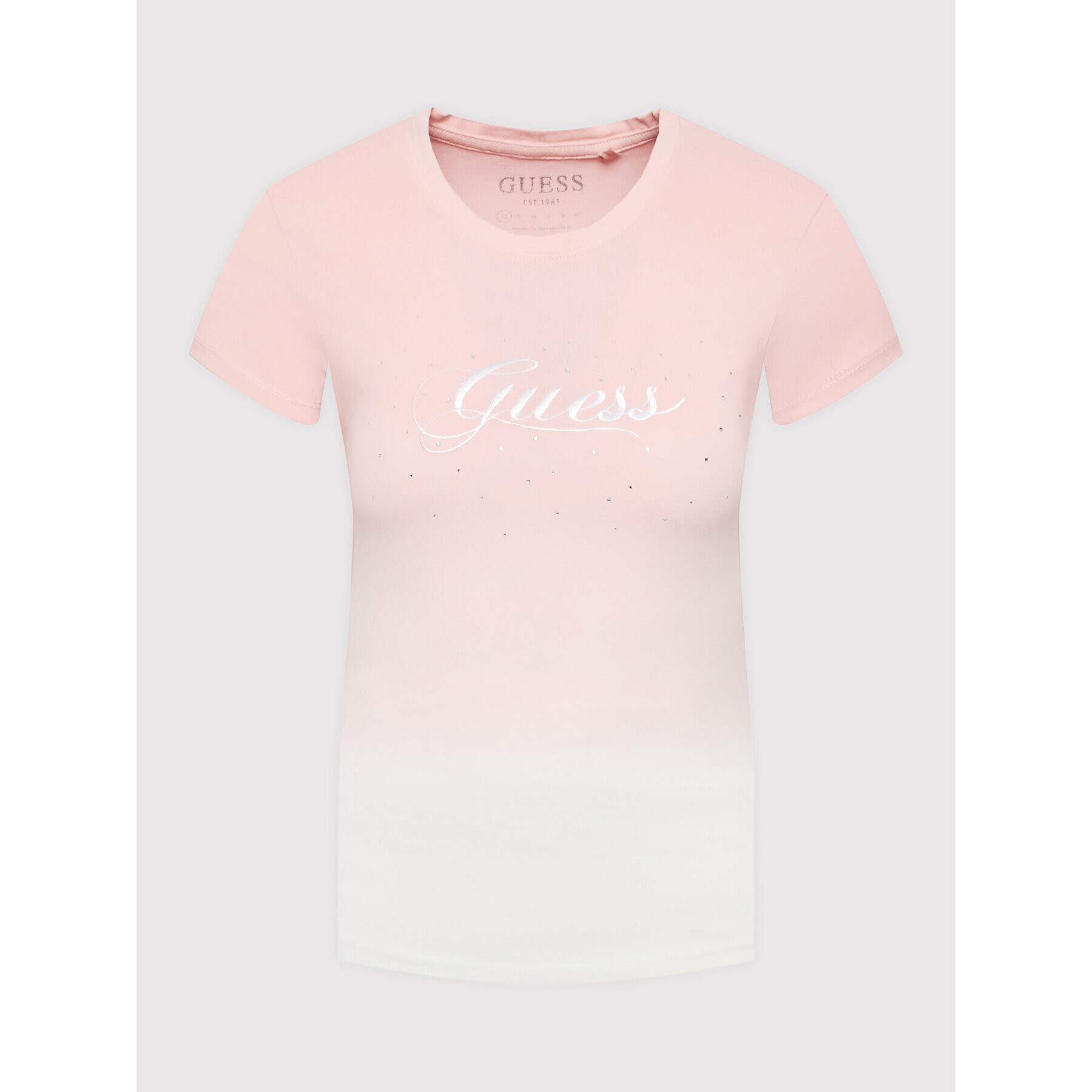 Guess Tricou W2YI01 KA0Q1 Roz Slim Fit - Pled.ro