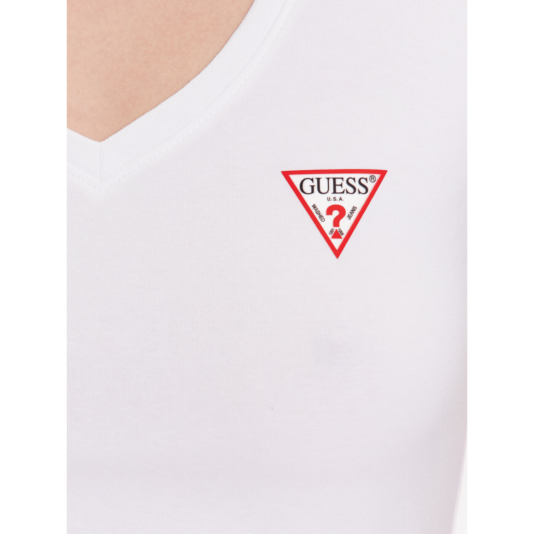 Guess Tricou W2YI45 J1314 Alb Slim Fit - Pled.ro