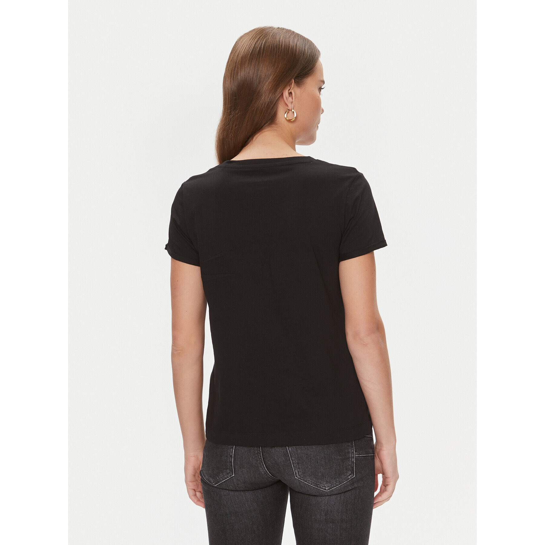 Guess Tricou W4RI24 JA914 Negru Regular Fit - Pled.ro