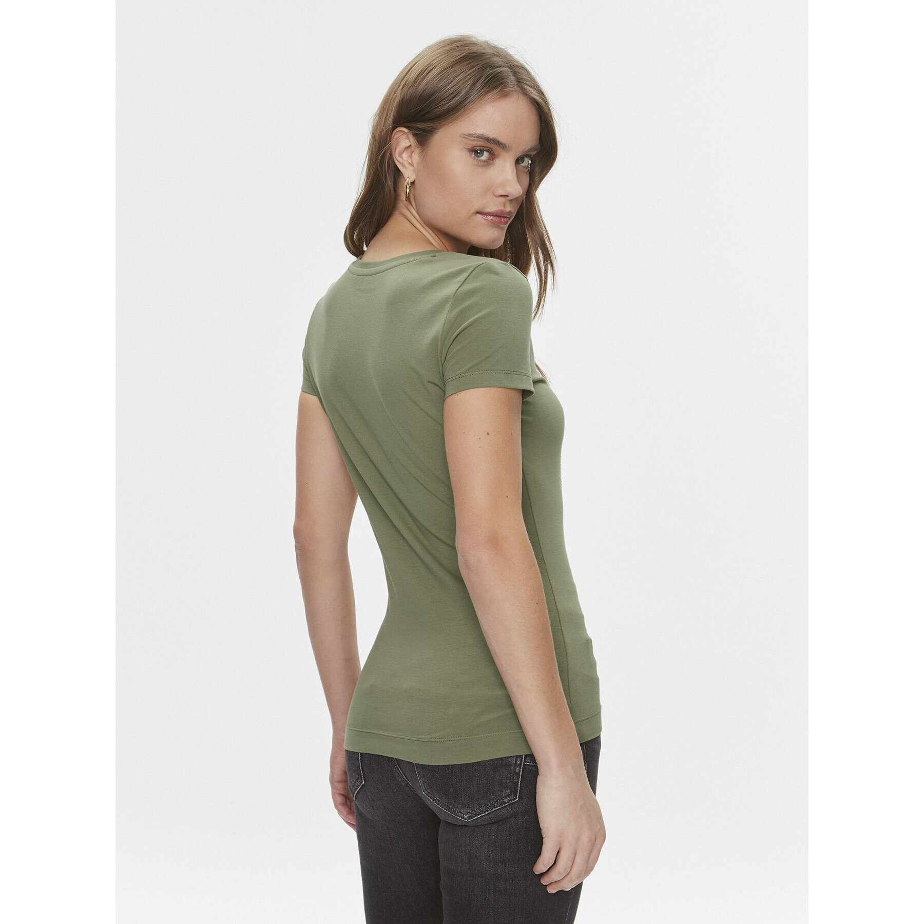 Guess Tricou W4RI35 J1314 Verde Slim Fit - Pled.ro