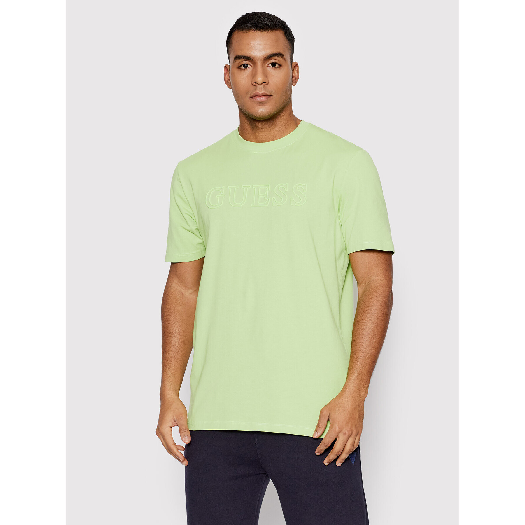 Guess Tricou Z2RI10 J1311 Verde Regular Fit - Pled.ro