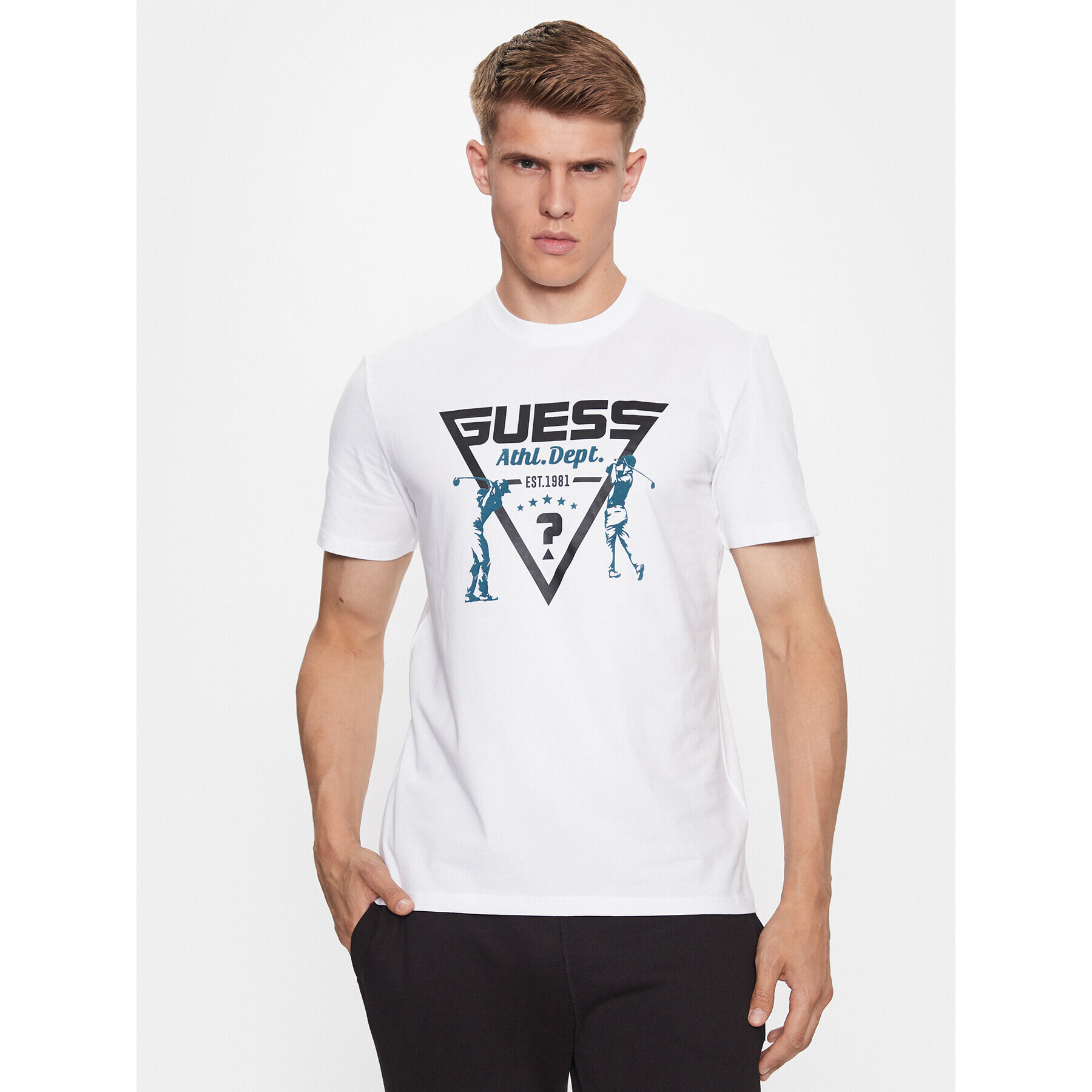 Guess Tricou Z3BI04 J1314 Alb Regular Fit - Pled.ro