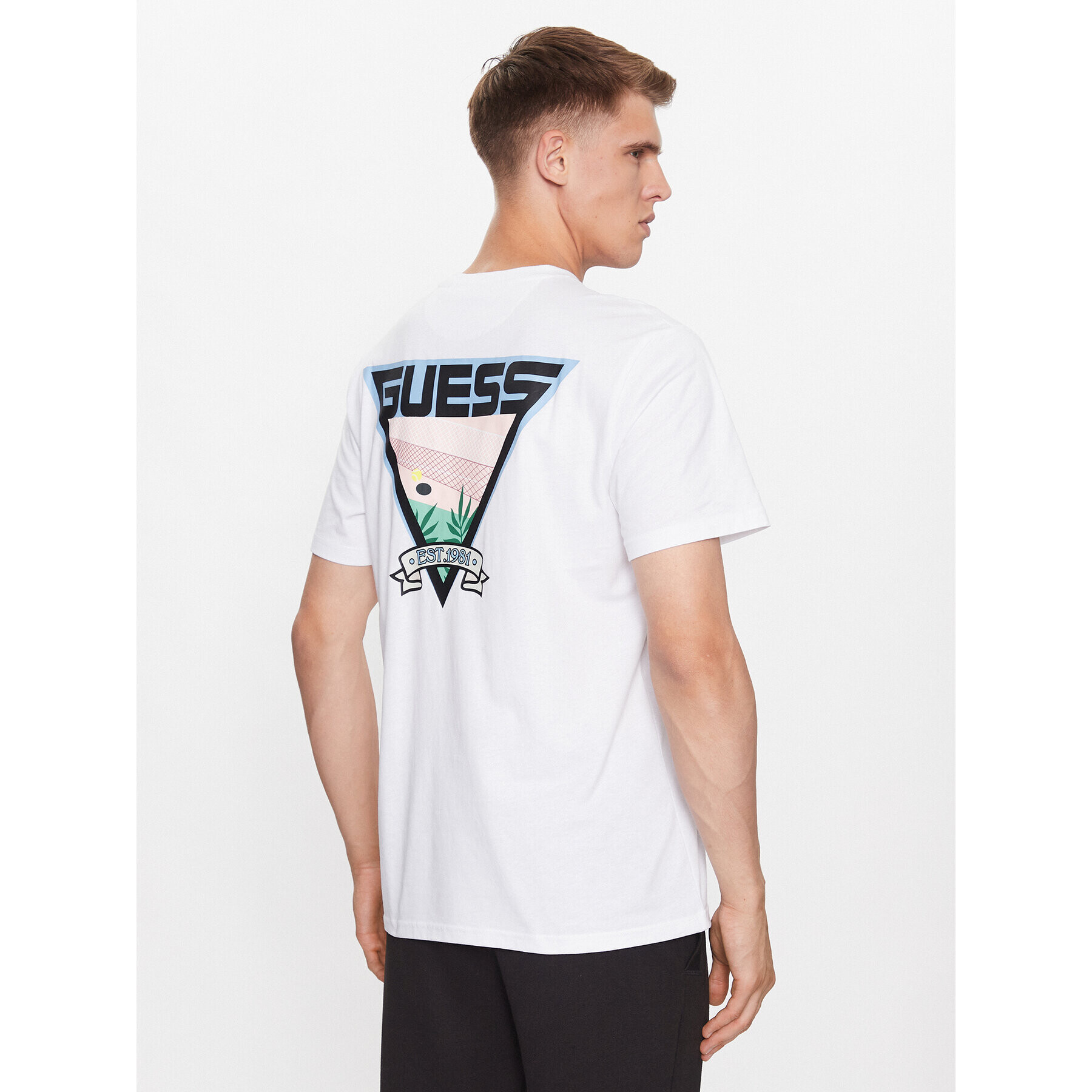 Guess Tricou Z3BI06 I3Z14 Alb Regular Fit - Pled.ro