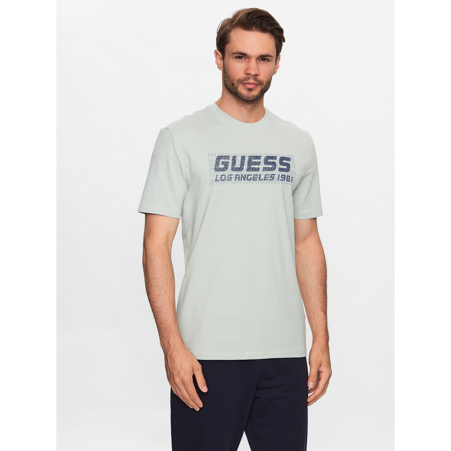 Guess Tricou Z3YI03 J1314 Bej Slim Fit - Pled.ro