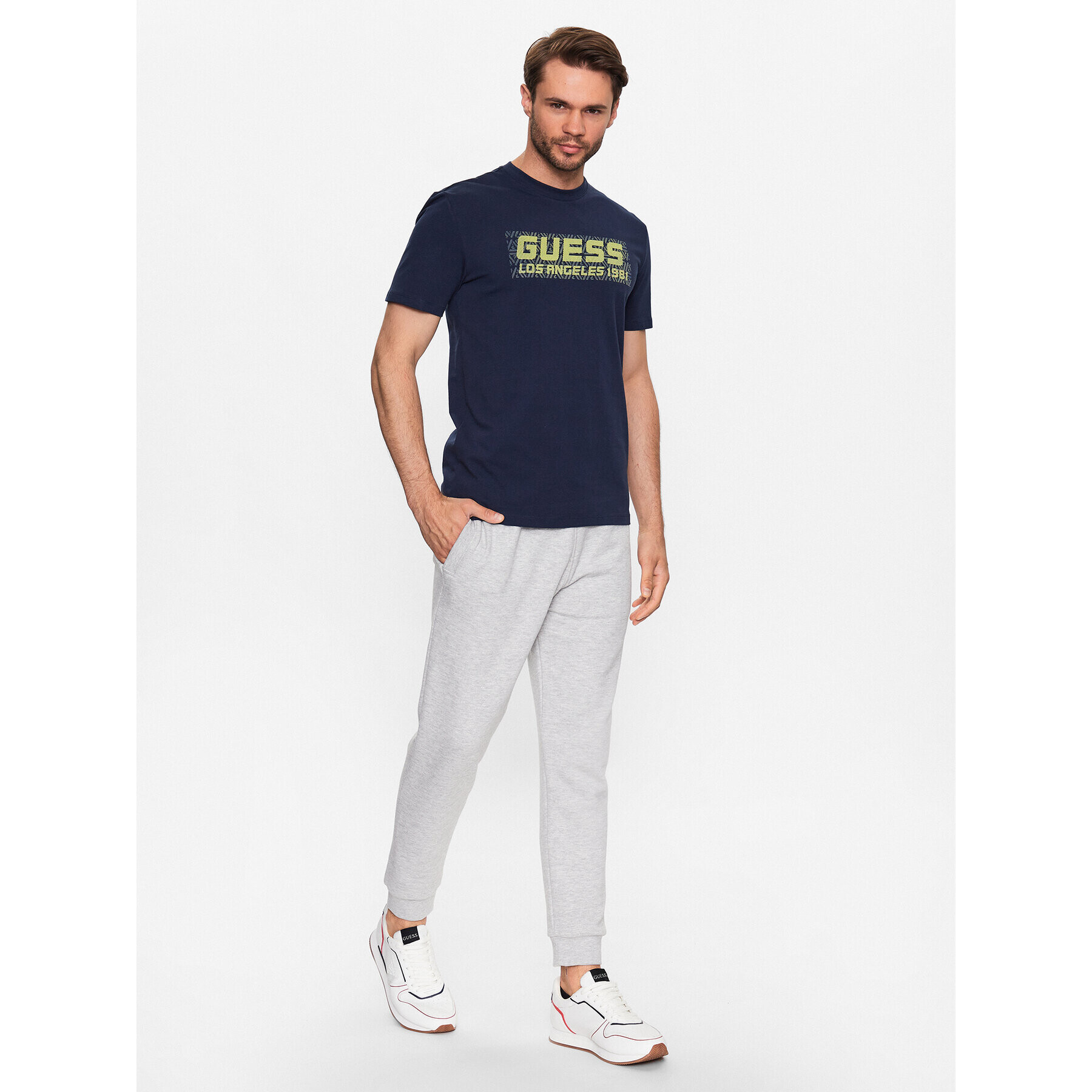 Guess Tricou Z3YI03 J1314 Bleumarin Slim Fit - Pled.ro