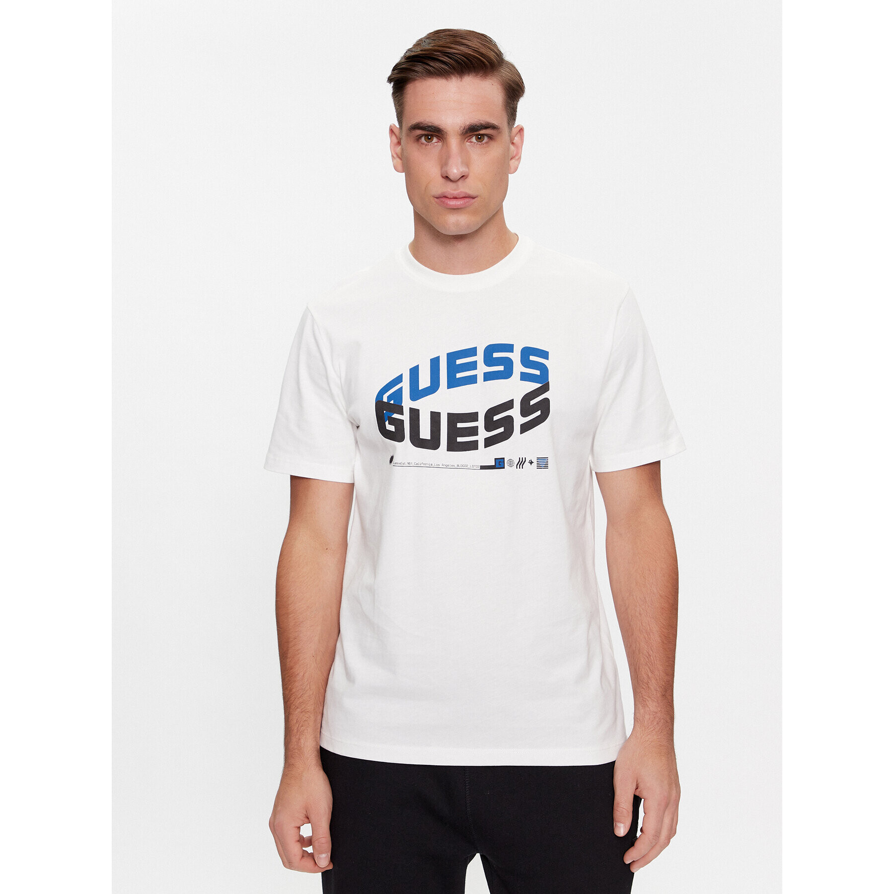 Guess Tricou Z4RI03 I3Z14 Alb Regular Fit - Pled.ro