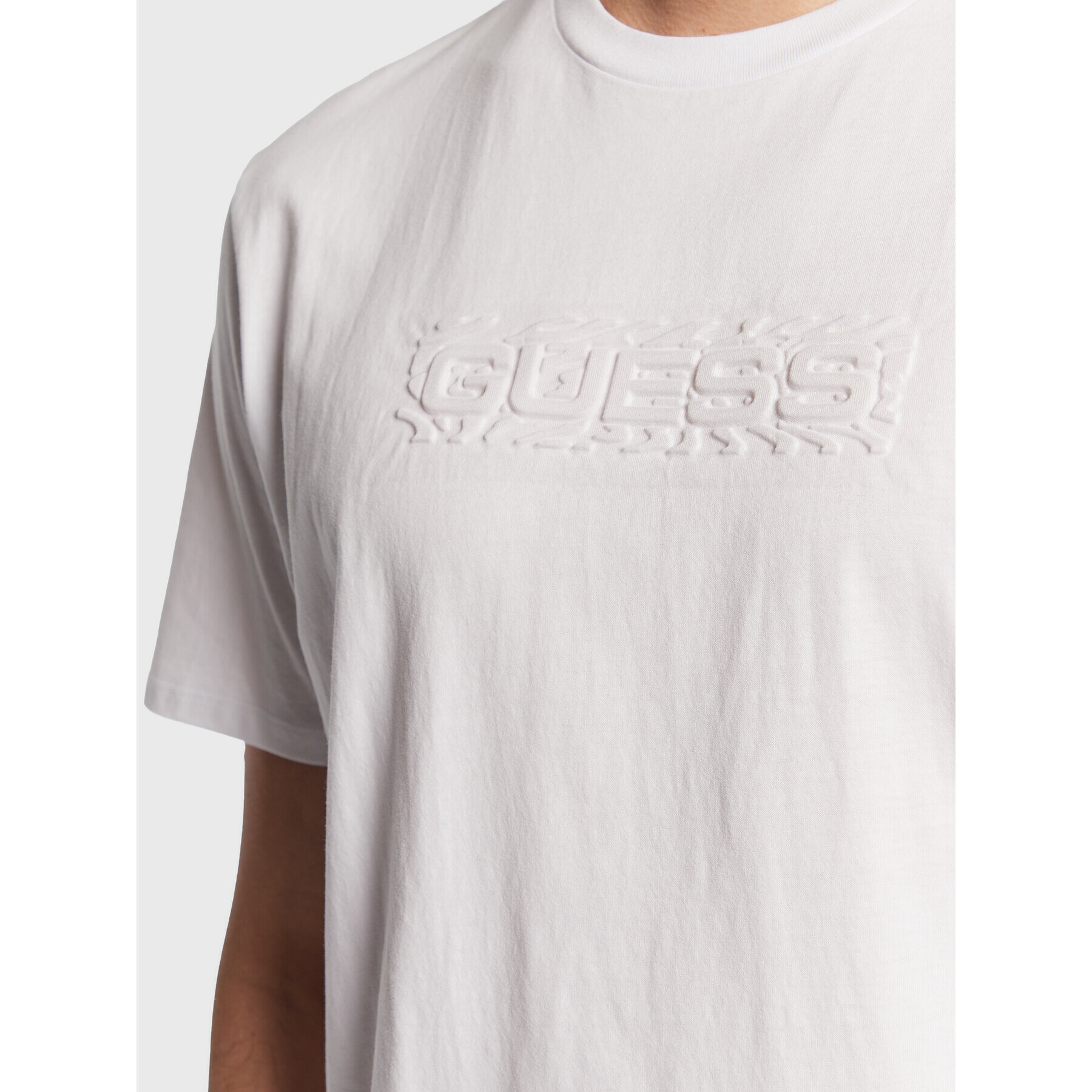 Guess Tricou Zebra Logo M3GI58 KBDL0 Alb Slim Fit - Pled.ro