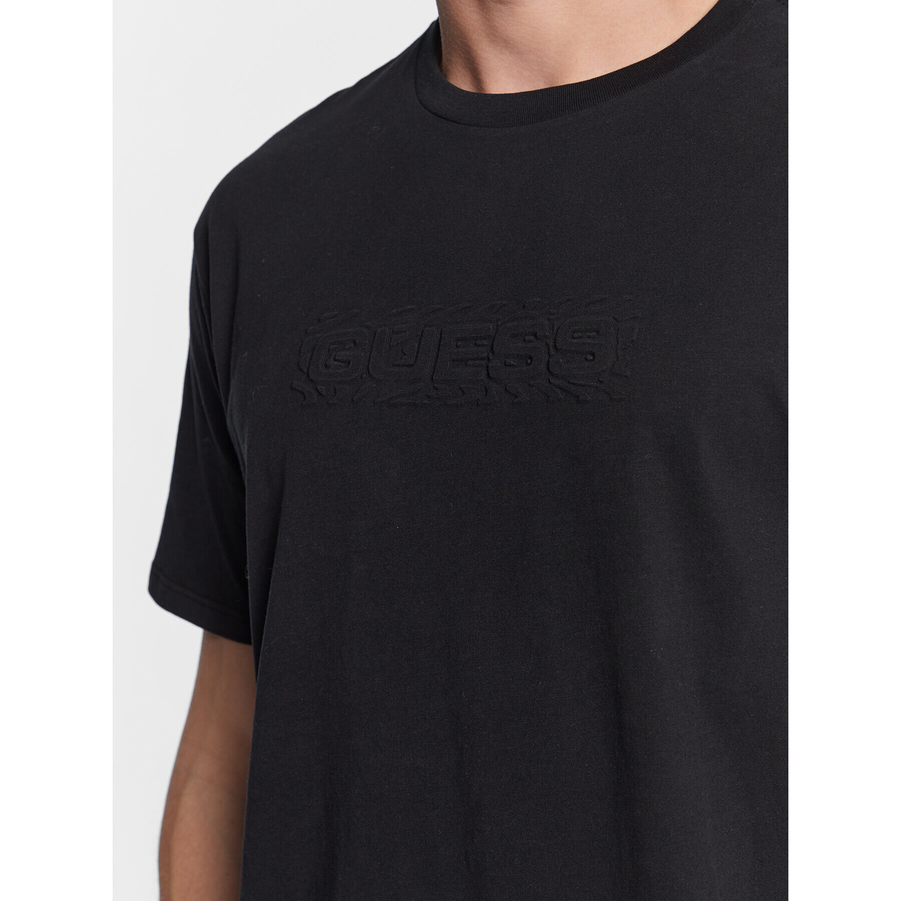 Guess Tricou Zebra Logo M3GI58 KBDL0 Negru Regular Fit - Pled.ro