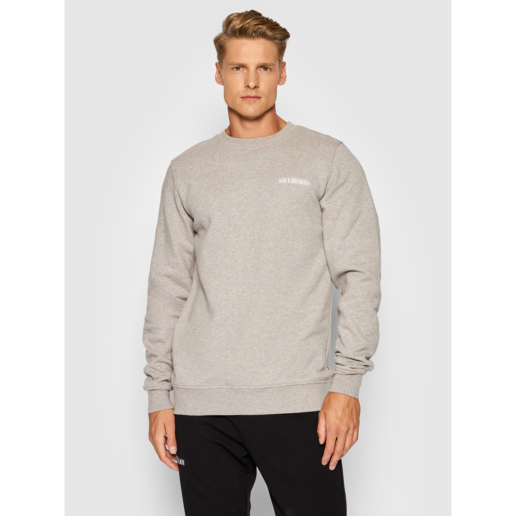 Han Kjøbenhavn Bluză Casual Crew M-40001 Gri Regular Fit - Pled.ro