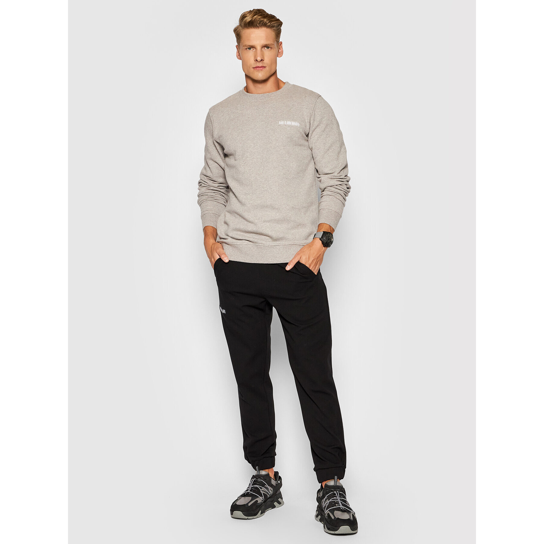 Han Kjøbenhavn Bluză Casual Crew M-40001 Gri Regular Fit - Pled.ro