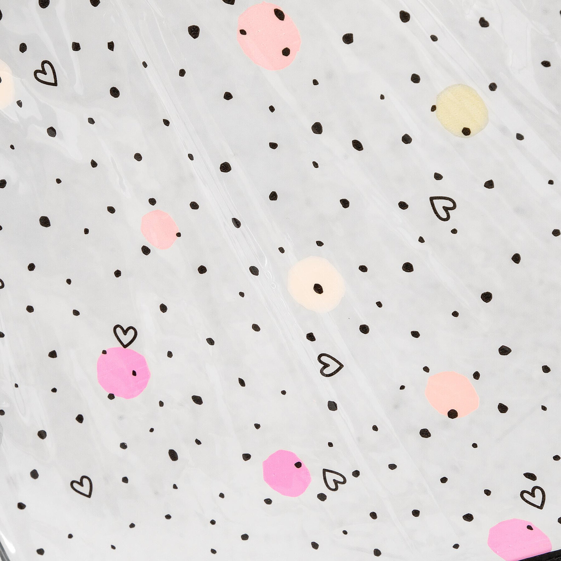 Happy Rain Umbrelă Long Domeshape Dots & Hearts 40983 Alb - Pled.ro