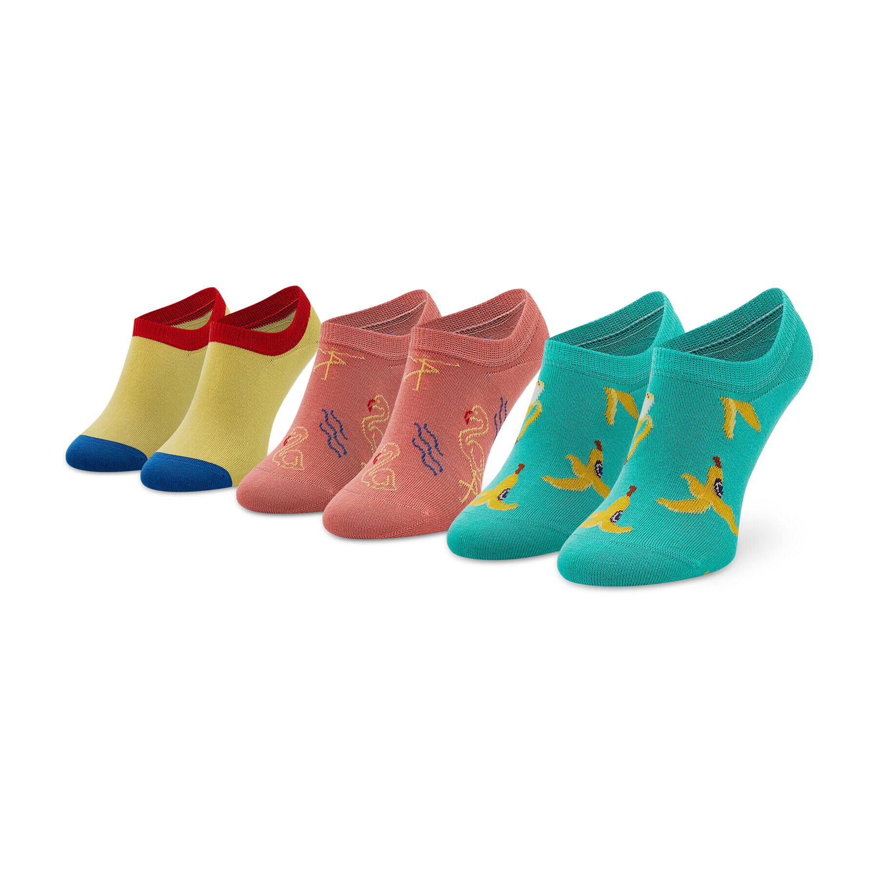 Happy Socks Set 3 perechi de șosete scurte unisex FAM39-2700 Colorat - Pled.ro