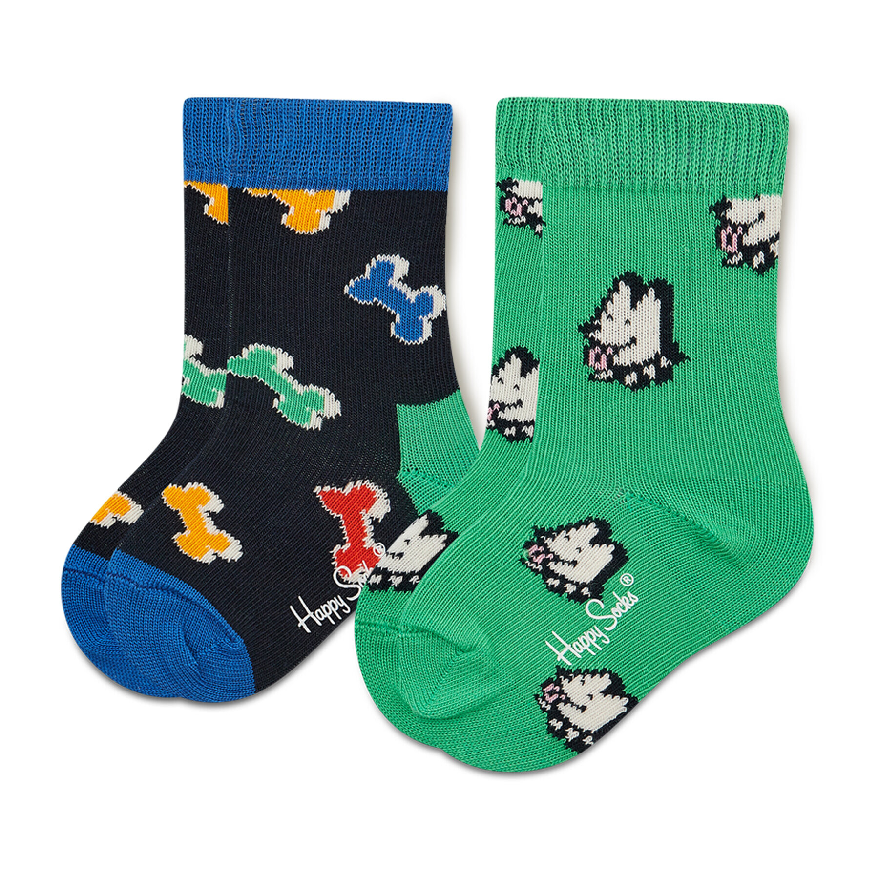 Happy Socks Set de 2 perechi de șosete lungi pentru copii KDDB02-7300 Verde - Pled.ro