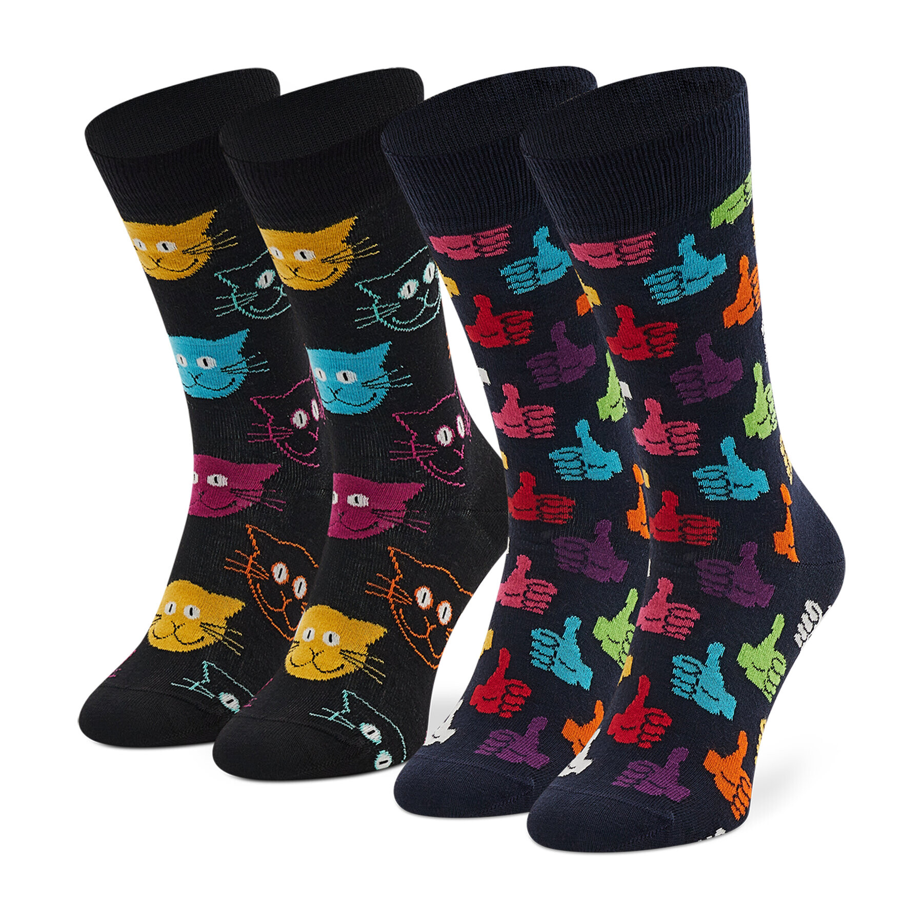 Happy Socks Set de 2 perechi de șosete lungi unisex MJA02-9050 Negru - Pled.ro