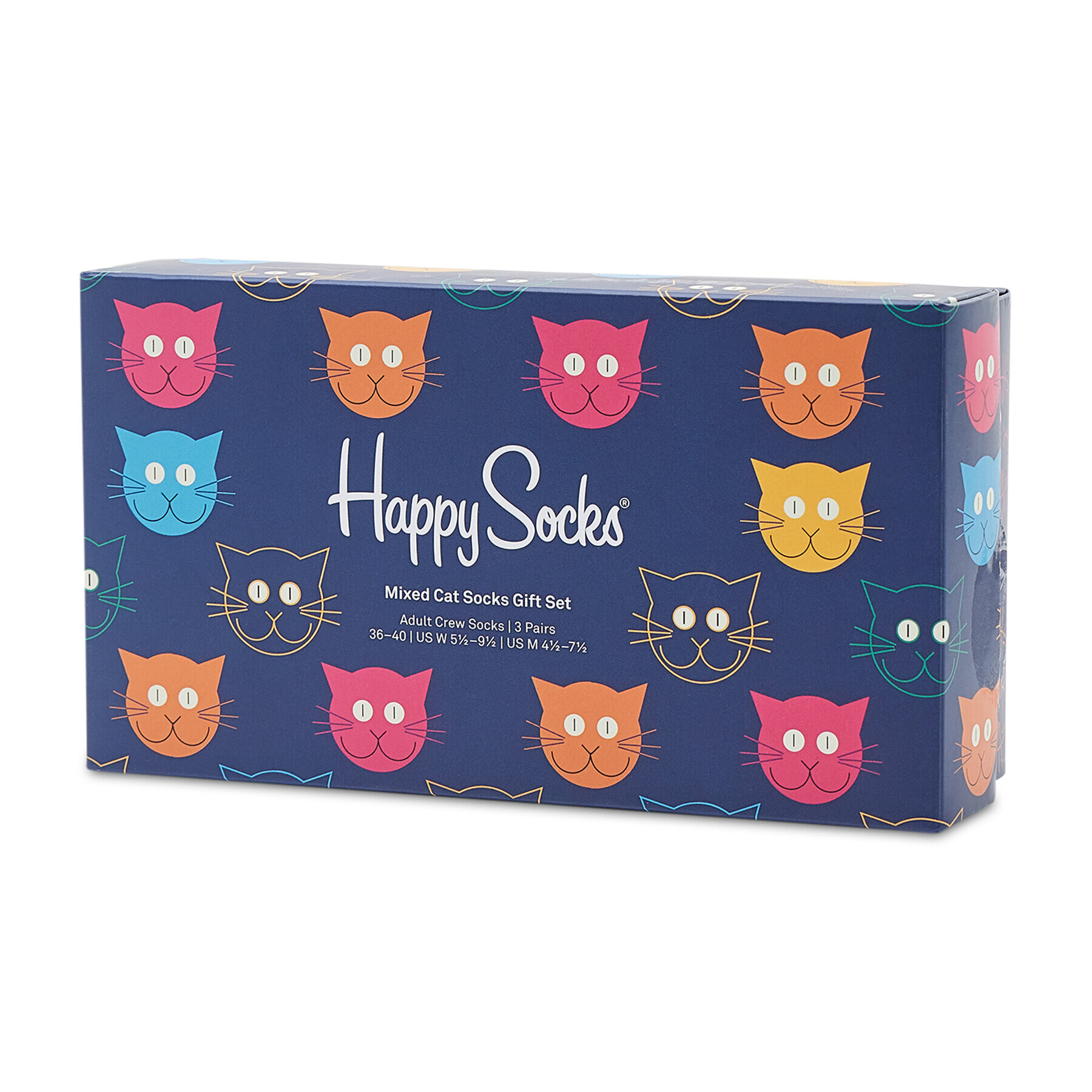 Happy Socks Set de 3 perechi de șosete medii unisex XMJA08-0150 Negru - Pled.ro