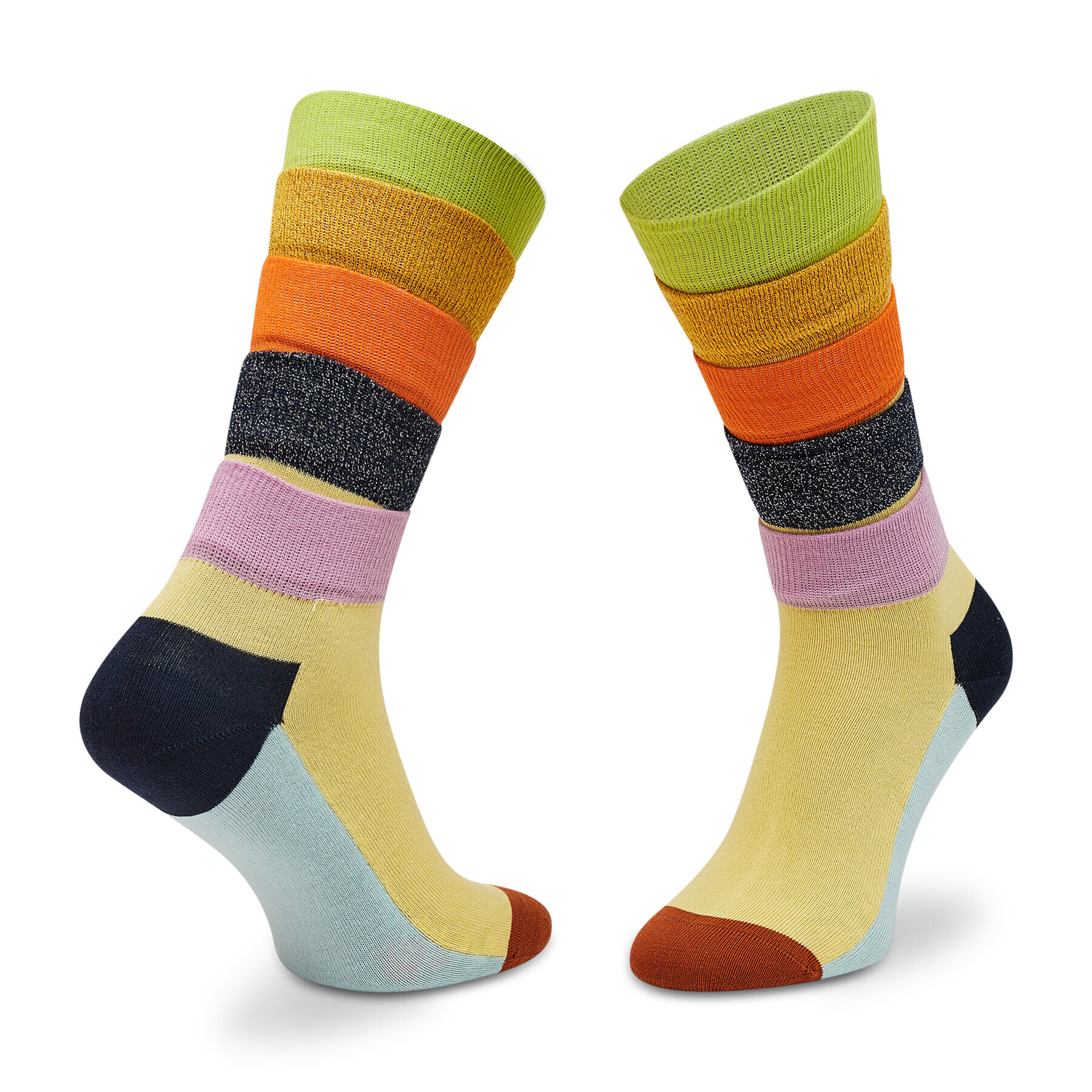 Happy Socks Set de 3 perechi de șosete medii unisex XTHR08-0200 Roz - Pled.ro