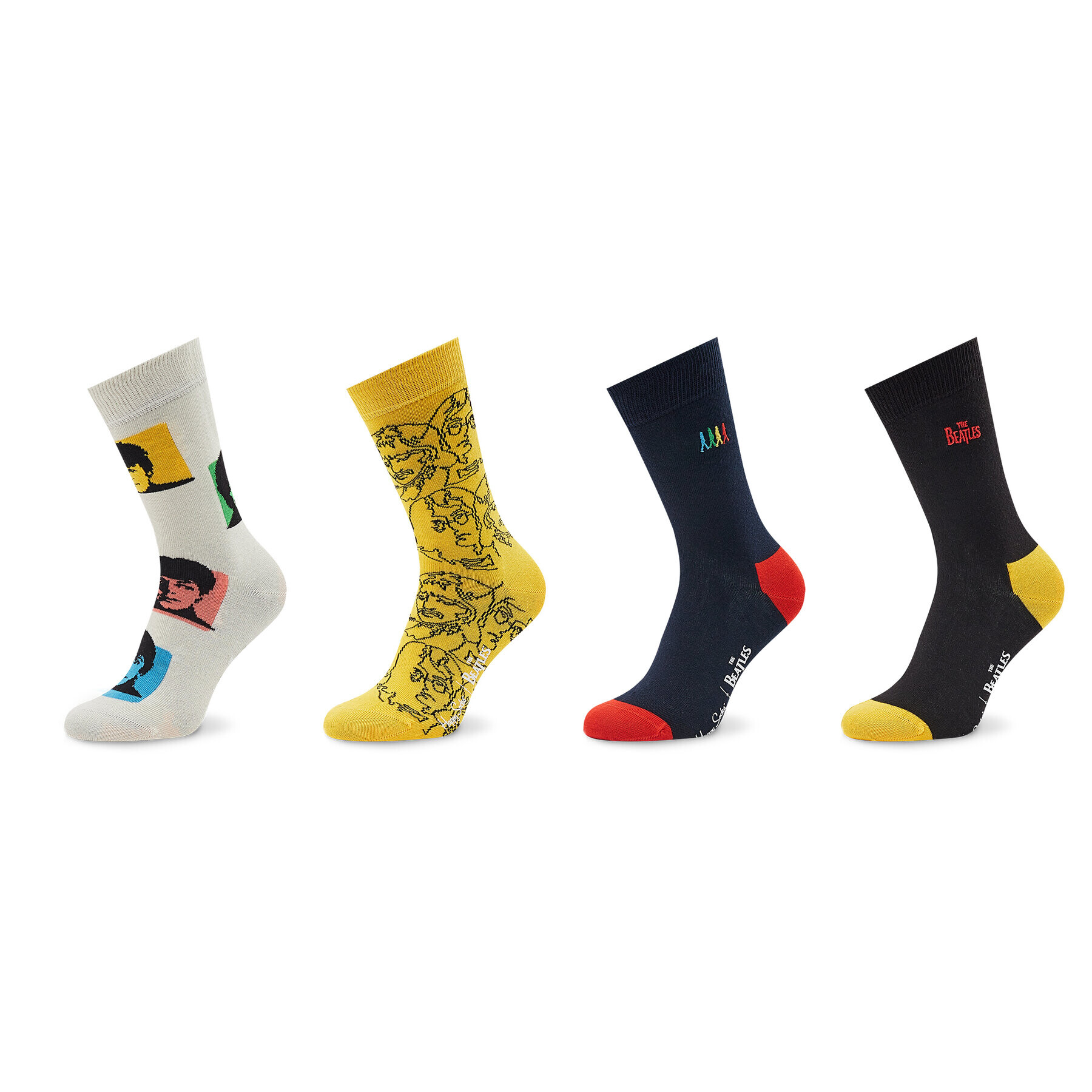 Happy Socks Set de 4 perechi de șosete lungi unisex The Beathles XBEA09-0200 Colorat - Pled.ro