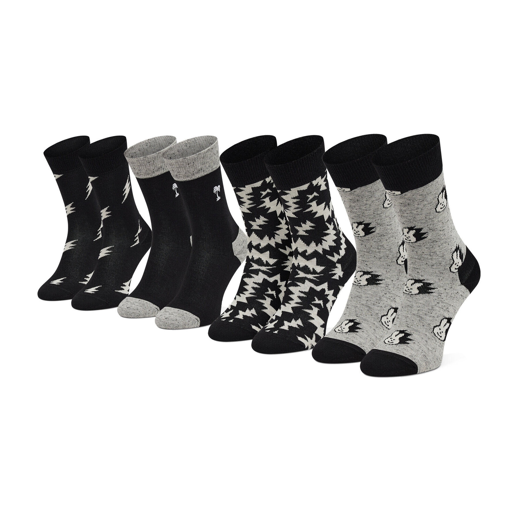 Happy Socks Set de 4 perechi de șosete lungi unisex XBWI09-9100 Negru - Pled.ro