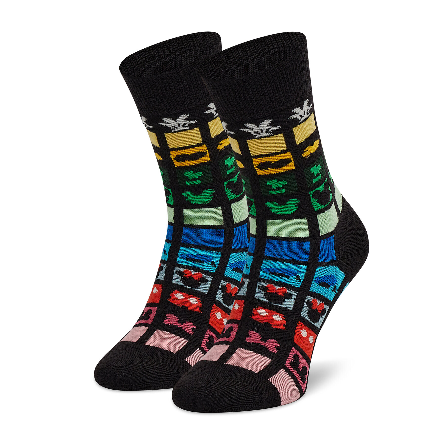 Happy Socks Set de 4 perechi de șosete lungi unisex XDNY09-0200 Negru - Pled.ro