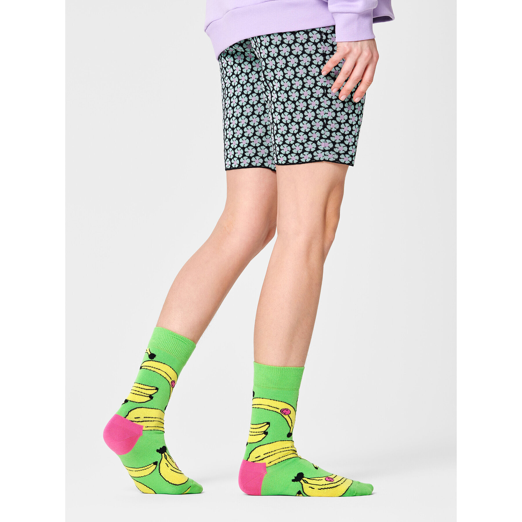 Happy Socks Șosete Înalte Unisex BAN01-7000 Verde - Pled.ro