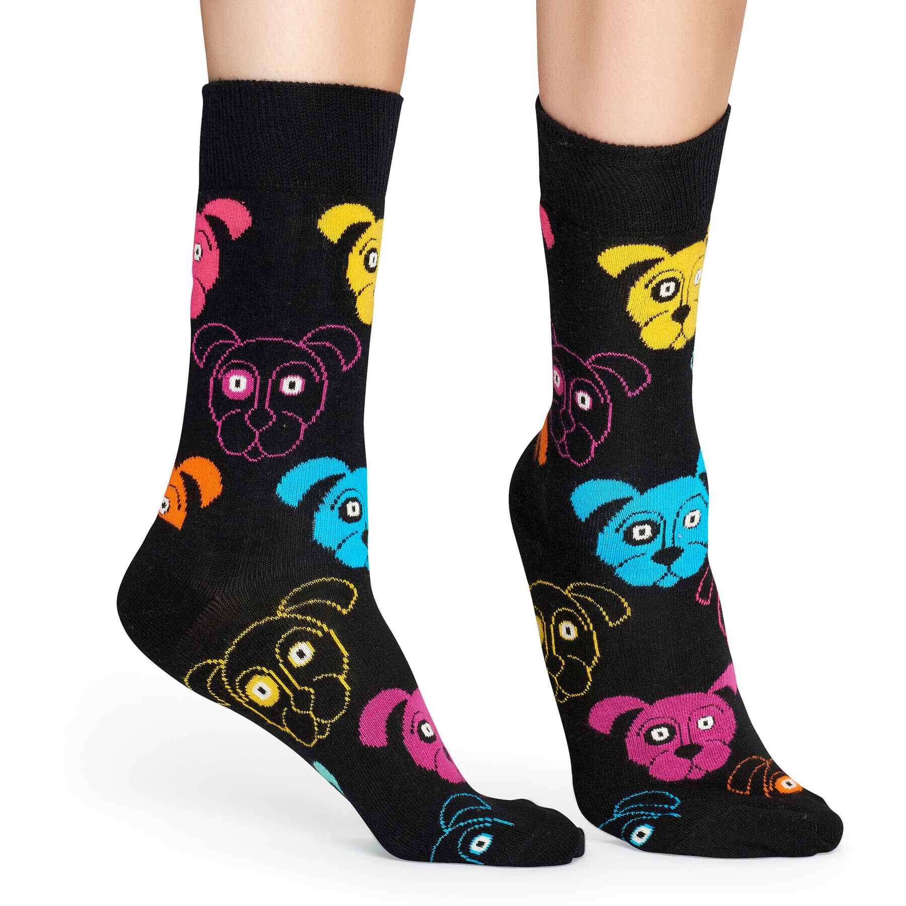 Happy Socks Șosete Înalte Unisex DOG01-9001 Negru - Pled.ro