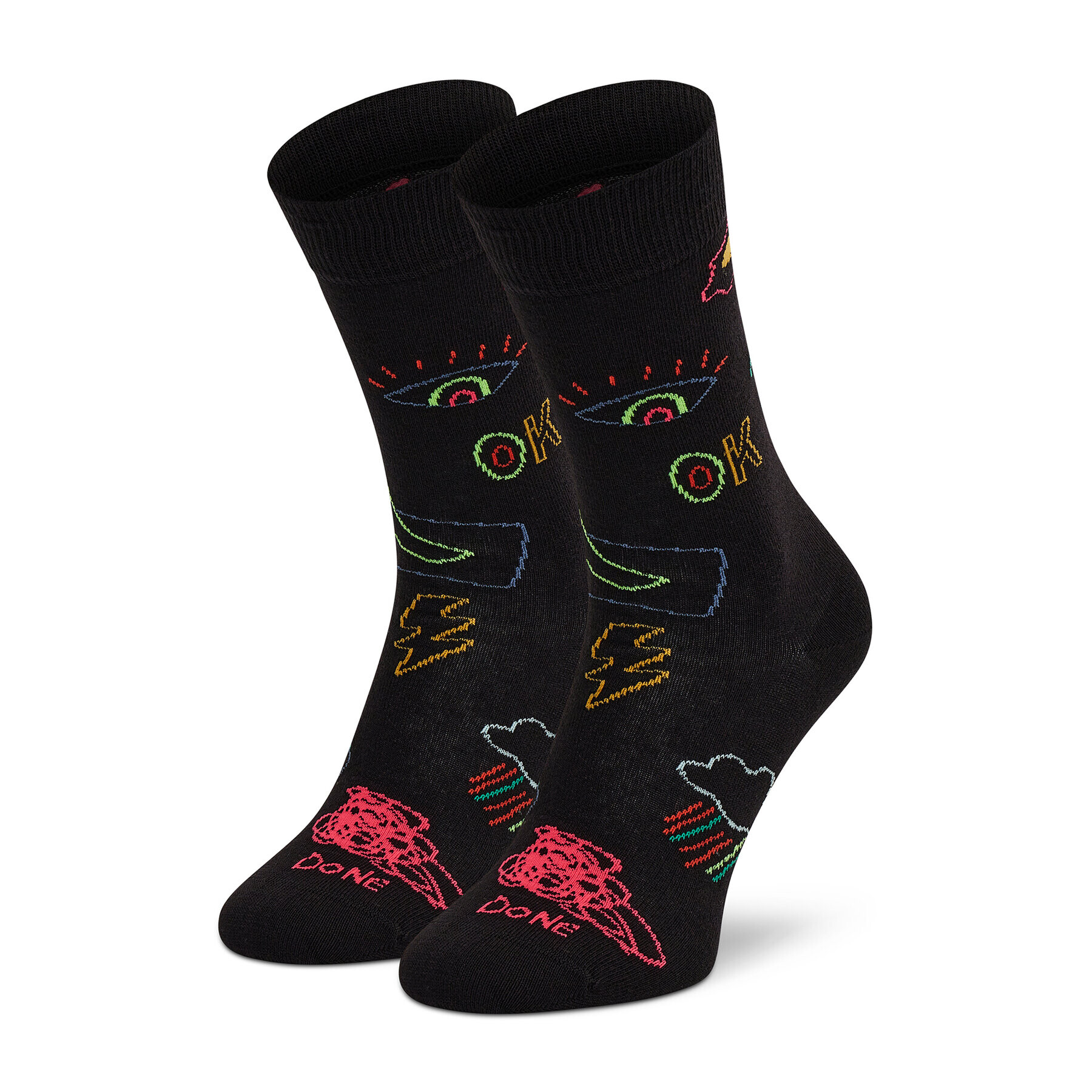 Happy Socks Șosete Înalte Unisex GTI01-9300 Negru - Pled.ro