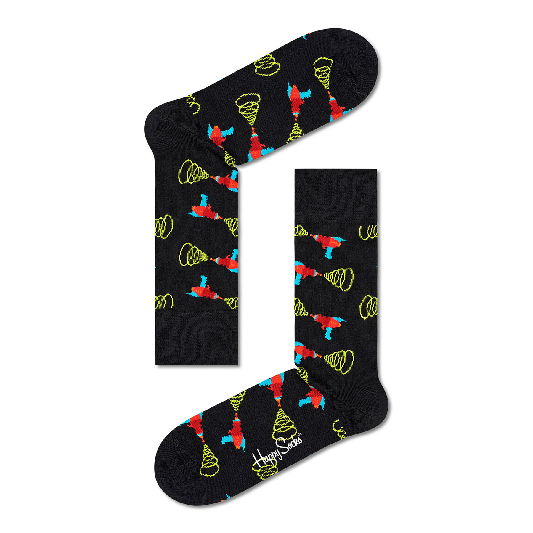 Happy Socks Șosete Înalte Unisex LAZ01-9300 Negru - Pled.ro