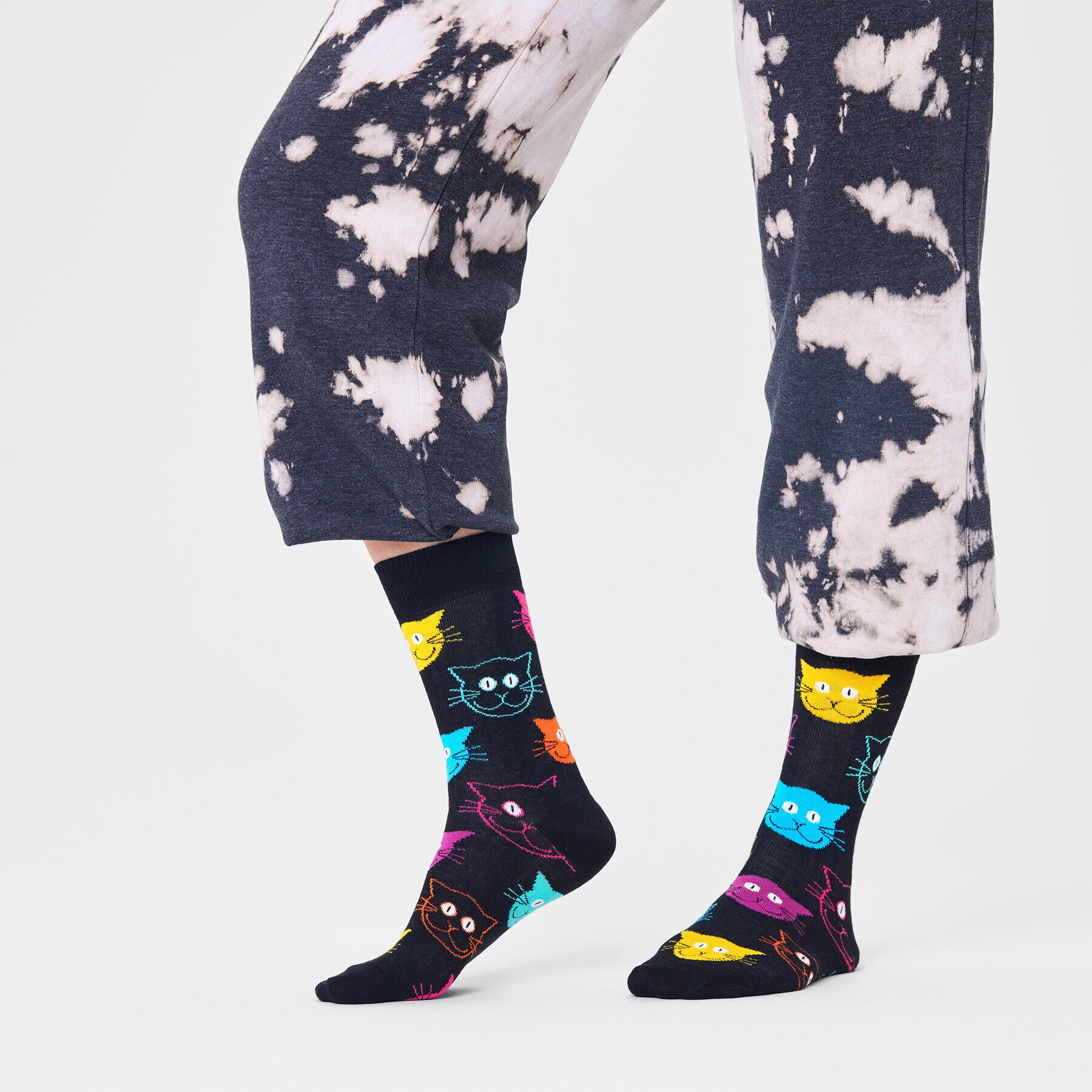 Happy Socks Șosete Înalte Unisex MJA01-9050 Negru - Pled.ro