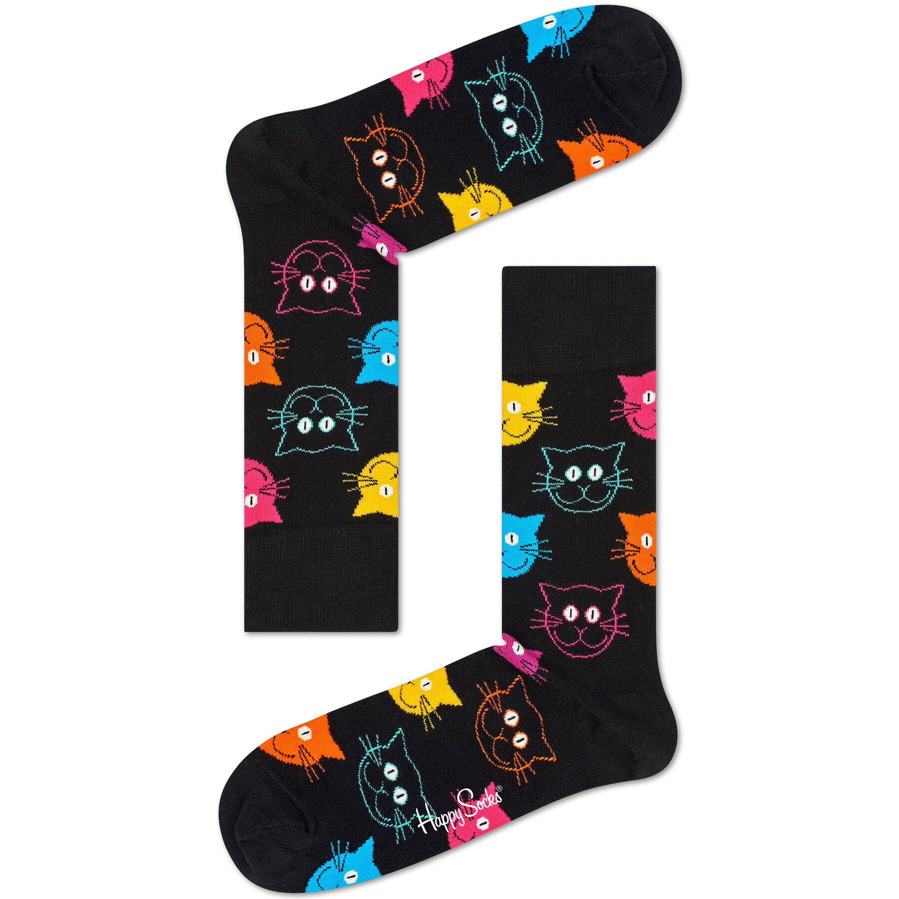 Happy Socks Șosete Înalte Unisex MJA01-9050 Negru - Pled.ro