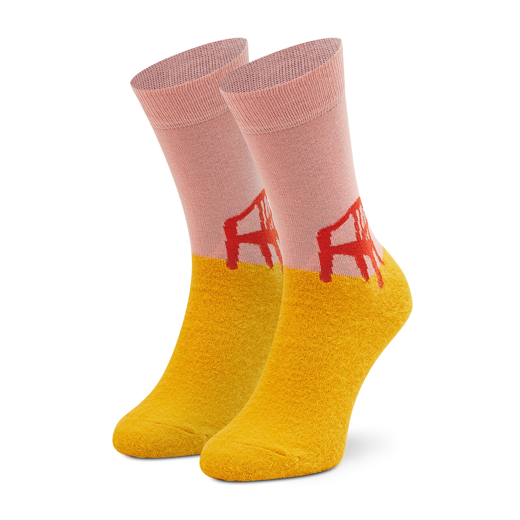 Happy Socks Șosete Înalte Unisex SFU01-2400 Galben - Pled.ro