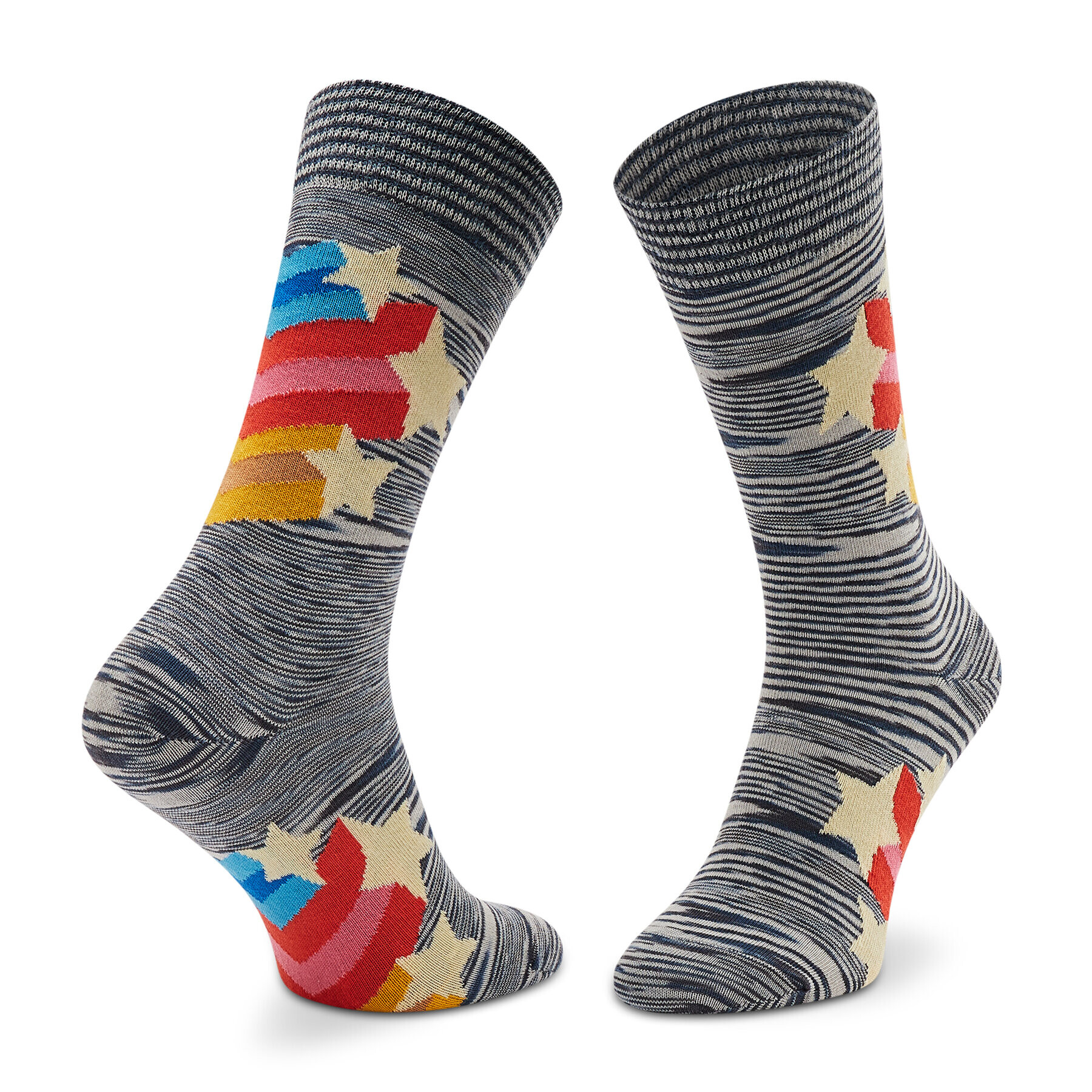 Happy Socks Șosete Înalte Unisex SHO01-9700 Gri - Pled.ro