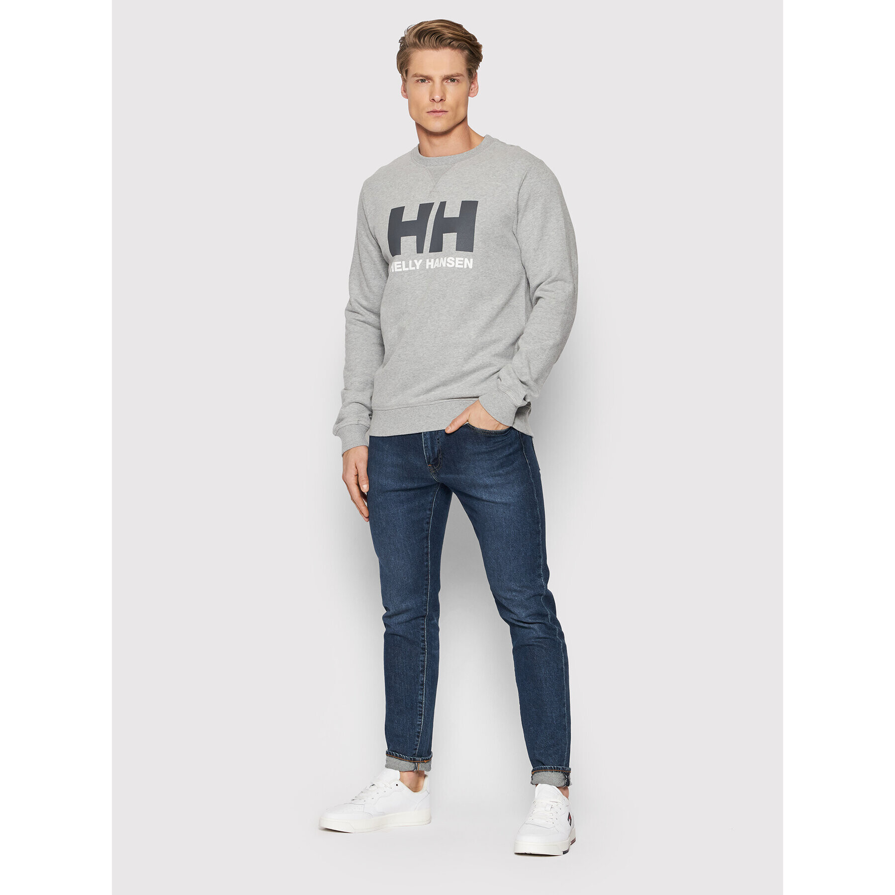 Helly Hansen Bluză Hh Logo Crew 34000 Gri Regular Fit - Pled.ro