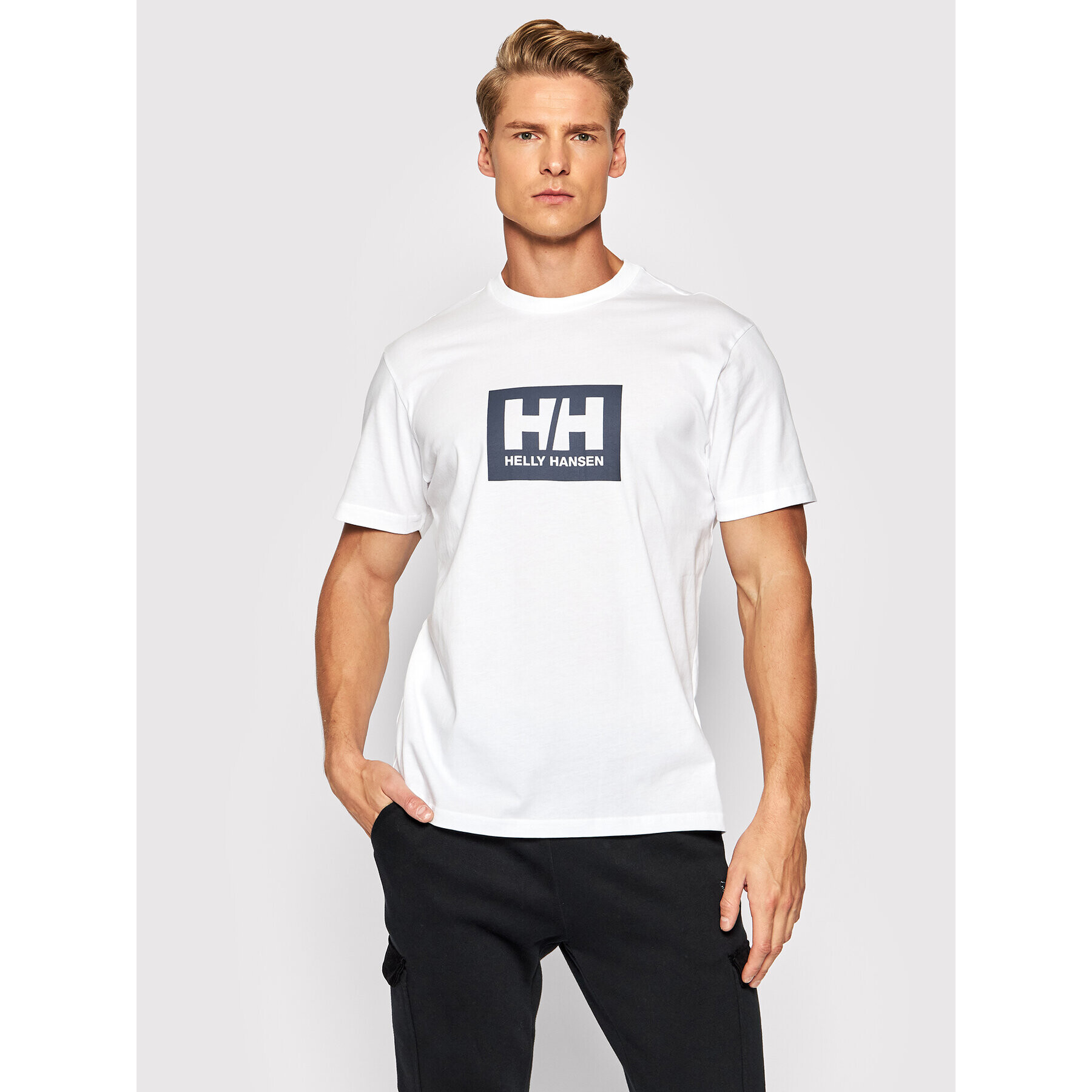 Helly Hansen Tricou Box 53285 Alb Regular Fit - Pled.ro