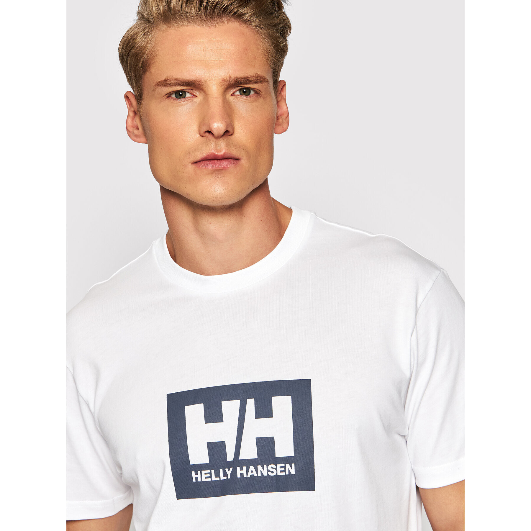 Helly Hansen Tricou Box 53285 Alb Regular Fit - Pled.ro