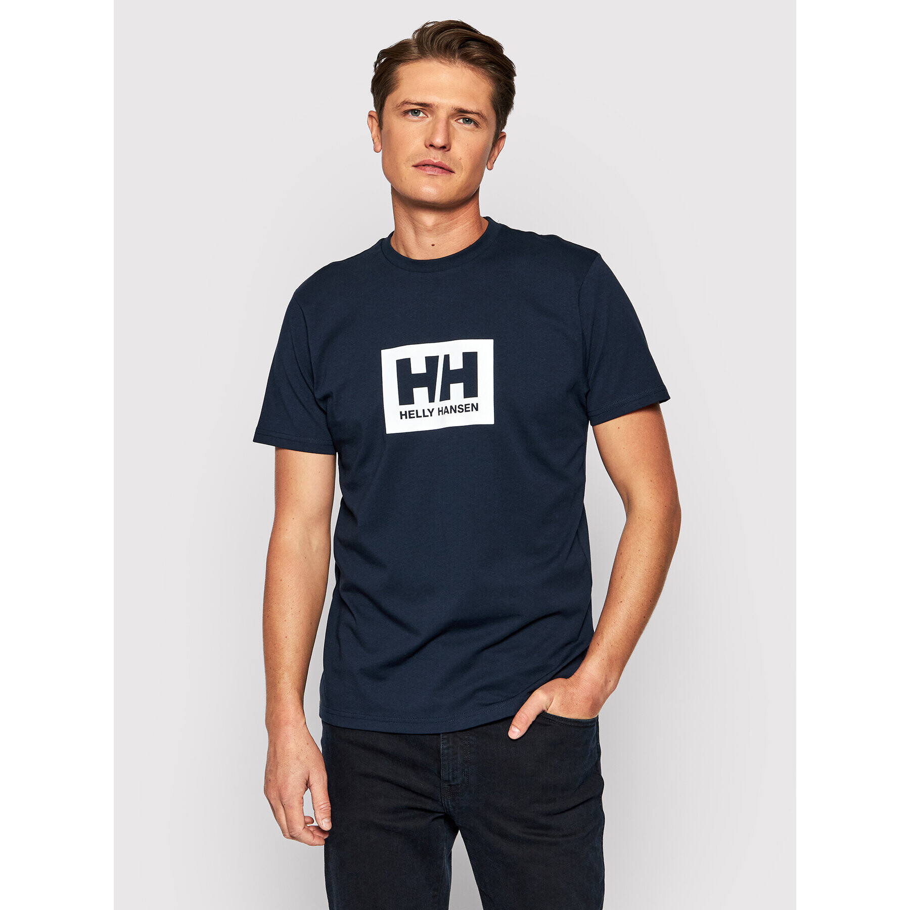 Helly Hansen Tricou Box 53285 Bleumarin Regular Fit - Pled.ro