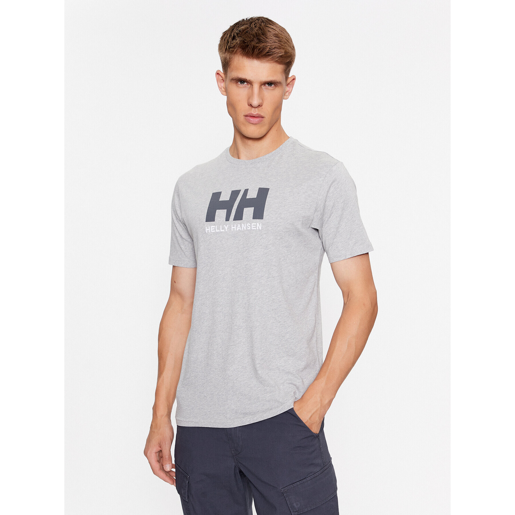 Helly Hansen Tricou Logo 33979 Gri Regular Fit - Pled.ro