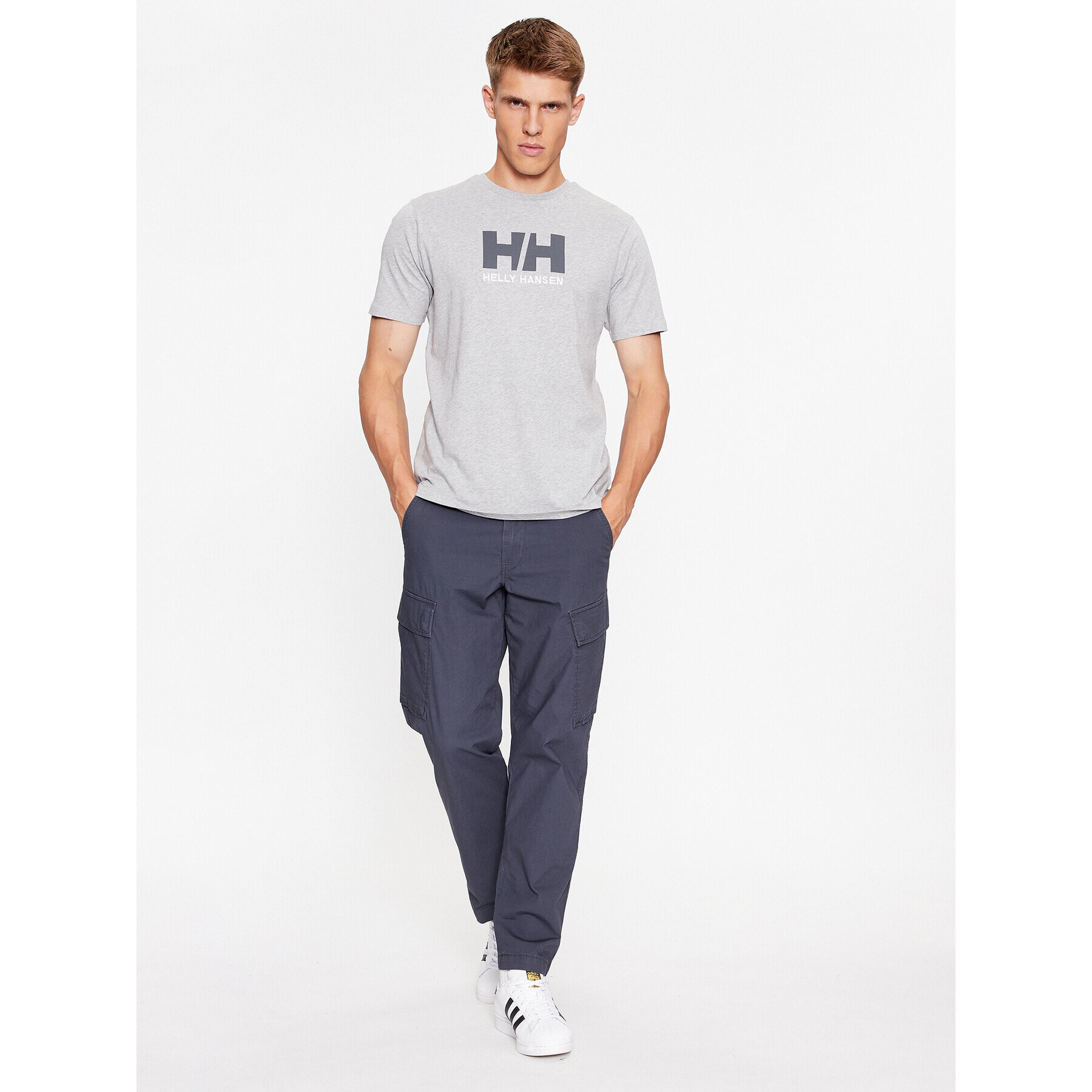 Helly Hansen Tricou Logo 33979 Gri Regular Fit - Pled.ro