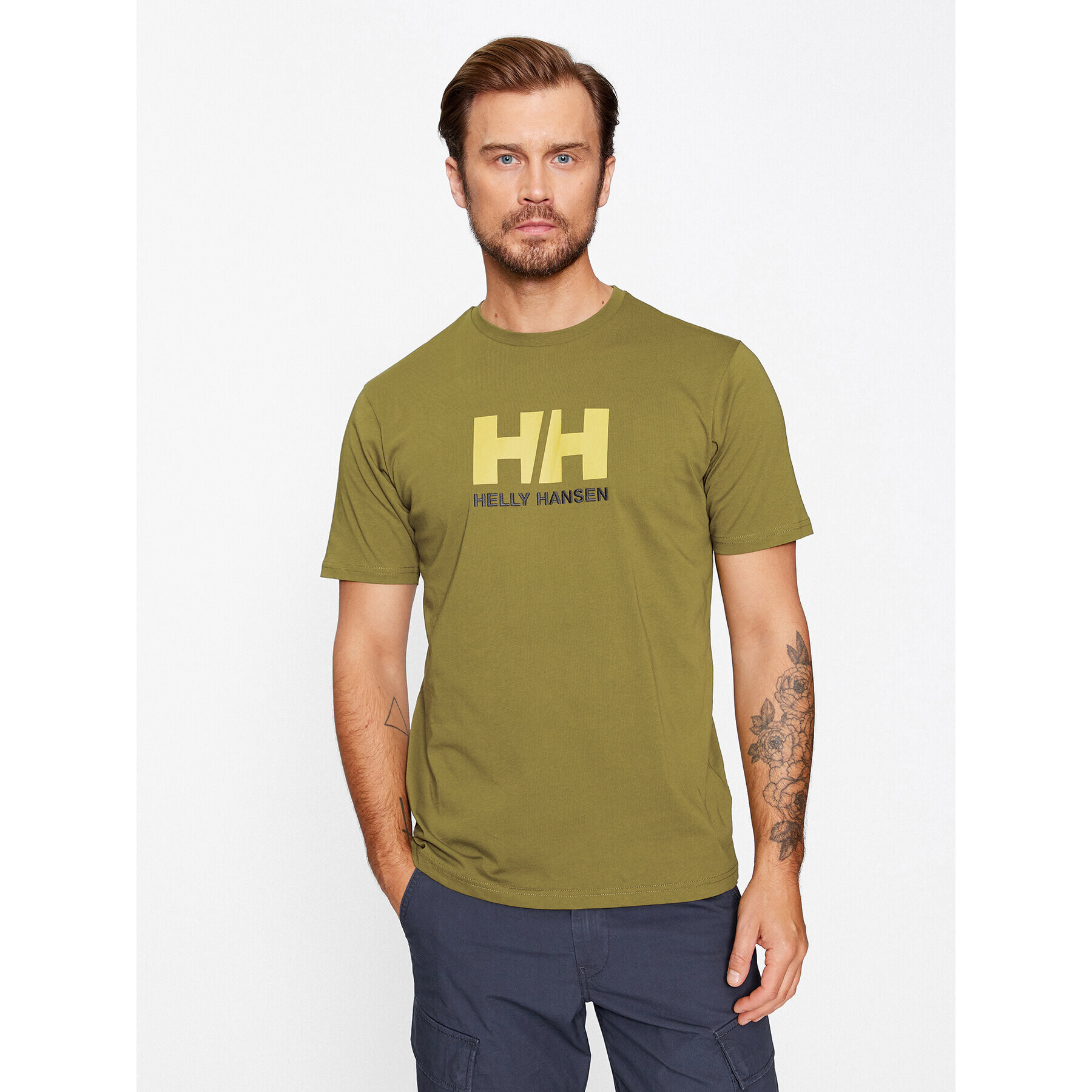 Helly Hansen Tricou Logo 33979 Verde Regular Fit - Pled.ro