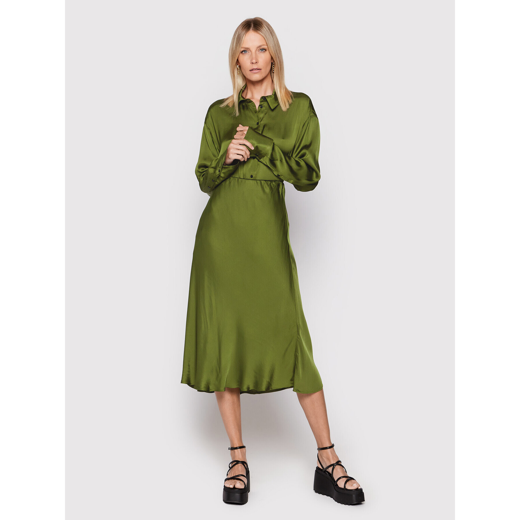 Herskind Fustă midi Tween 4434370 Verde Relaxed Fit - Pled.ro