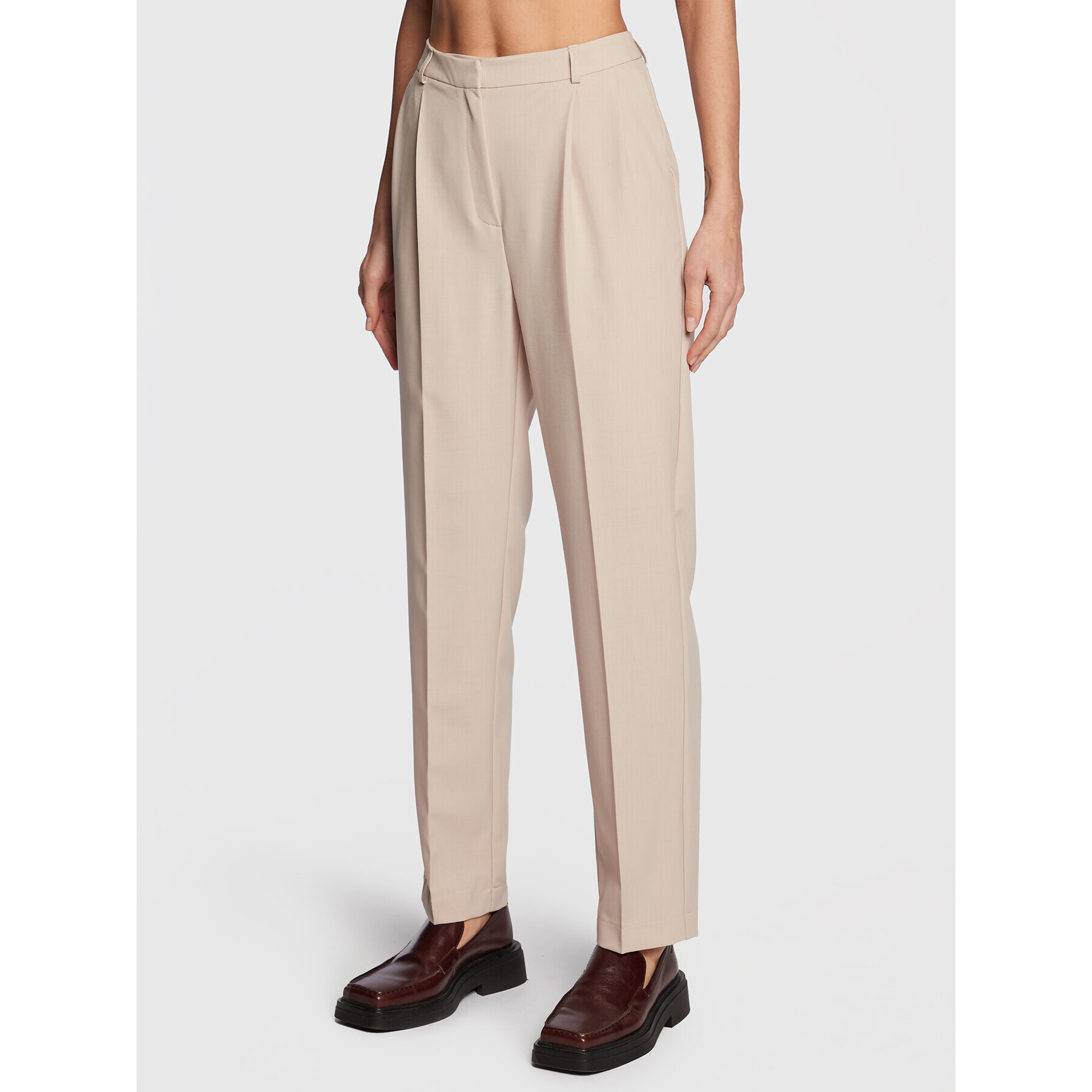 Herskind Pantaloni din material Brandy 4604878 Écru Relaxed Fit - Pled.ro