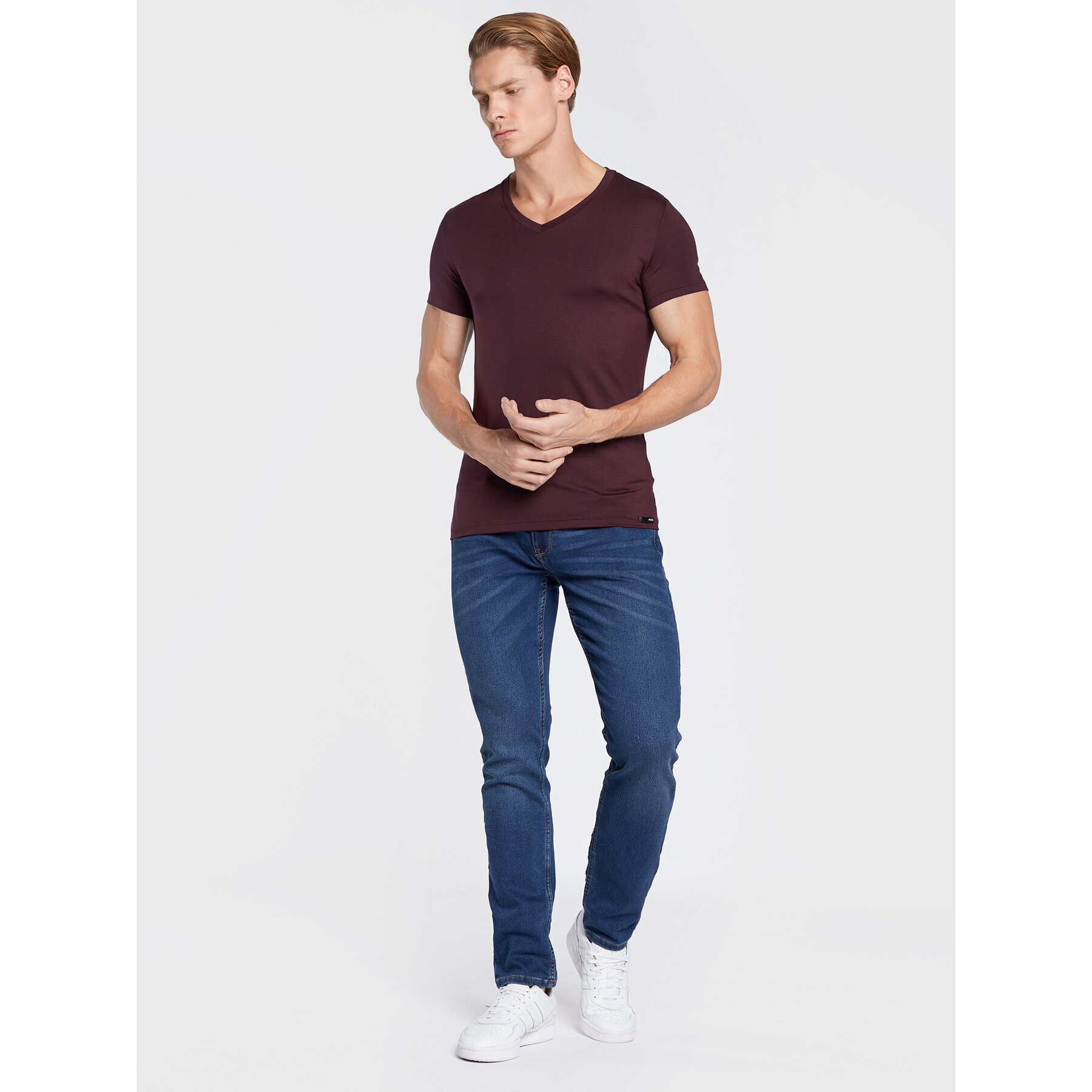 HOM Maieu Tencel Soft 402466 Vișiniu Regular Fit - Pled.ro