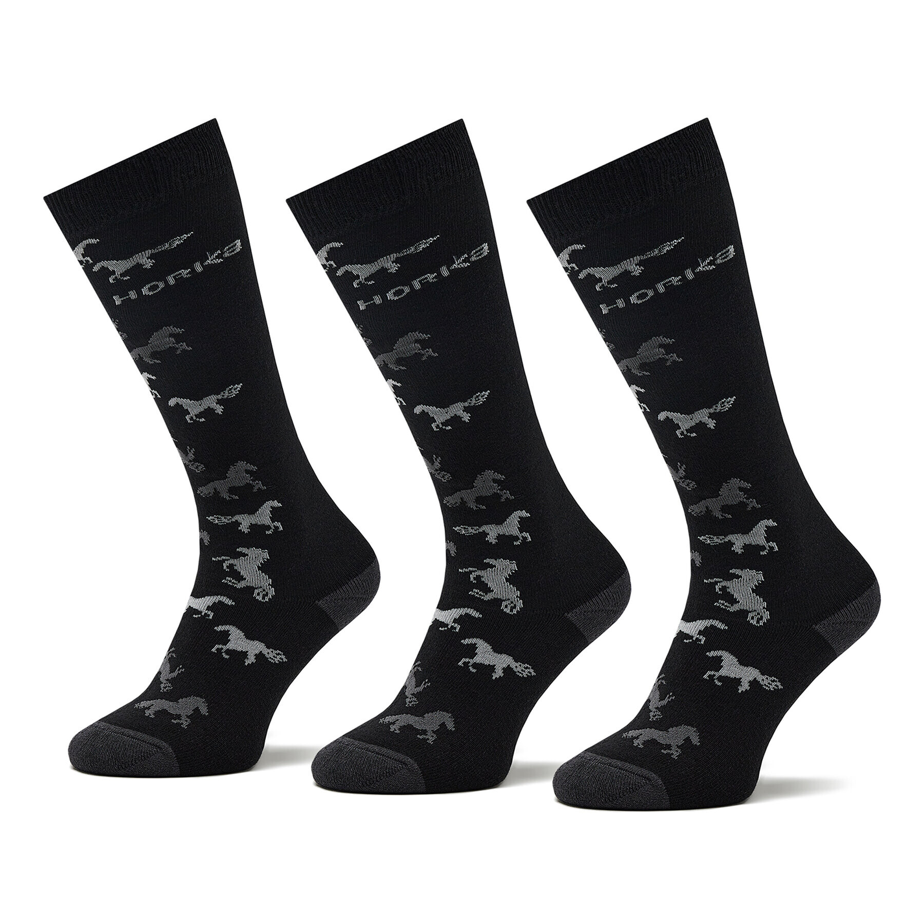 Horka Set de 3 perechi de șosete medii unisex Riding Socks 145450-0000-0203 Negru - Pled.ro