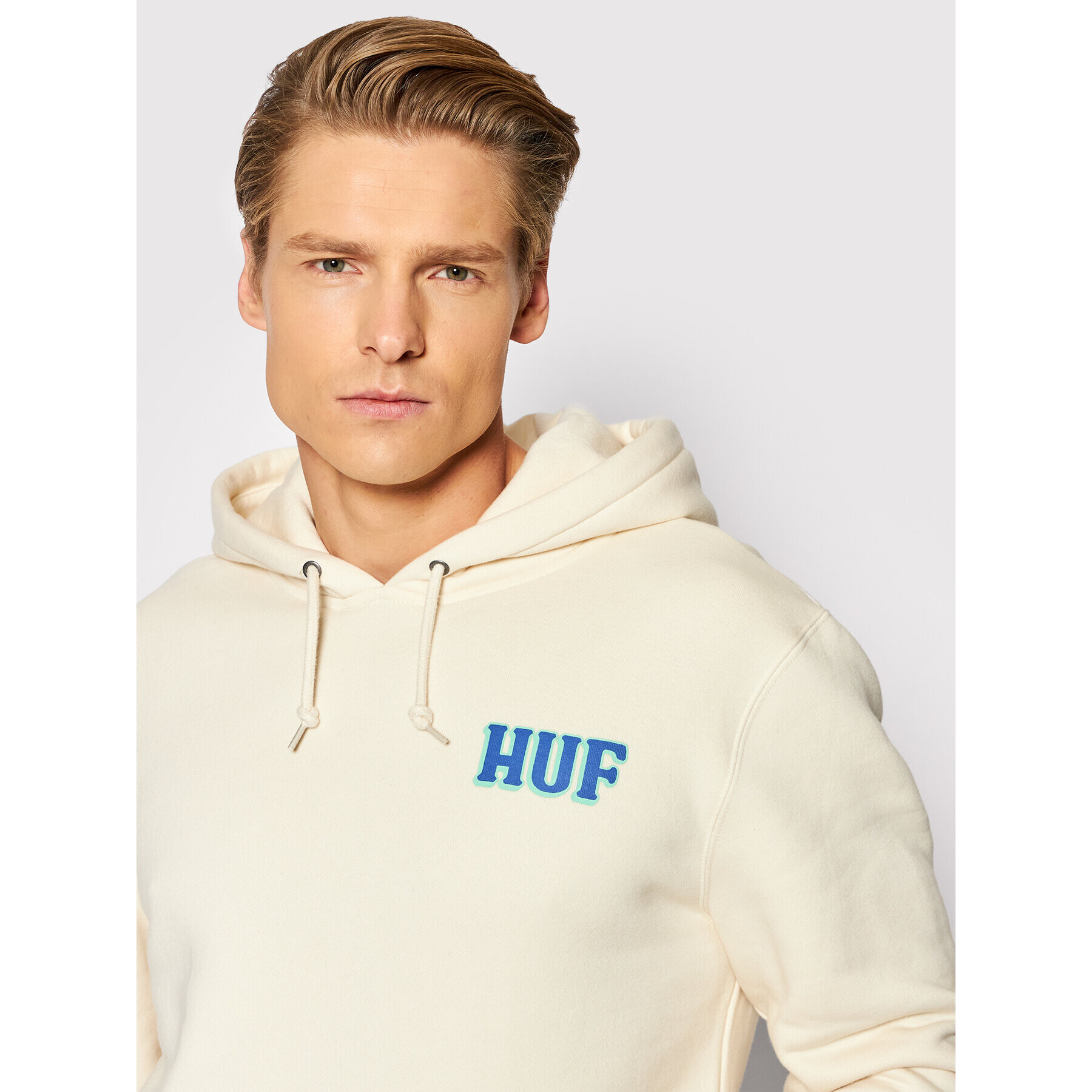 HUF Bluză Collision PF00422 Bej Regular Fit - Pled.ro