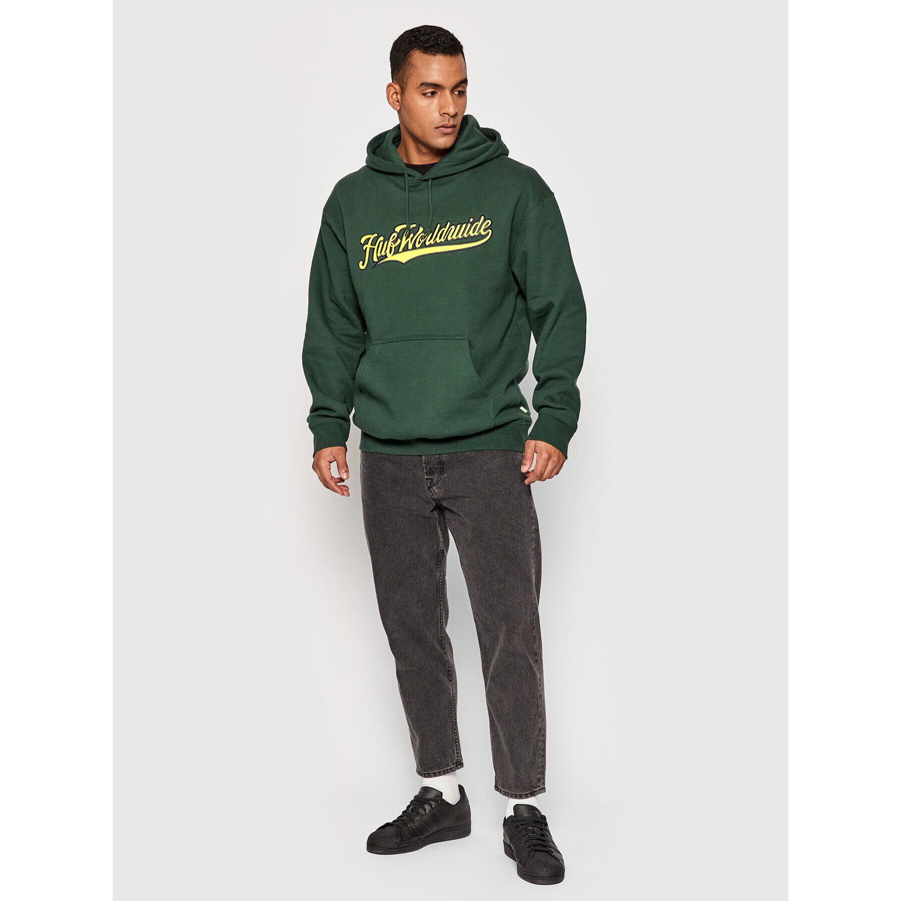 HUF Bluză Crackerjack PF00455 Verde Regular Fit - Pled.ro