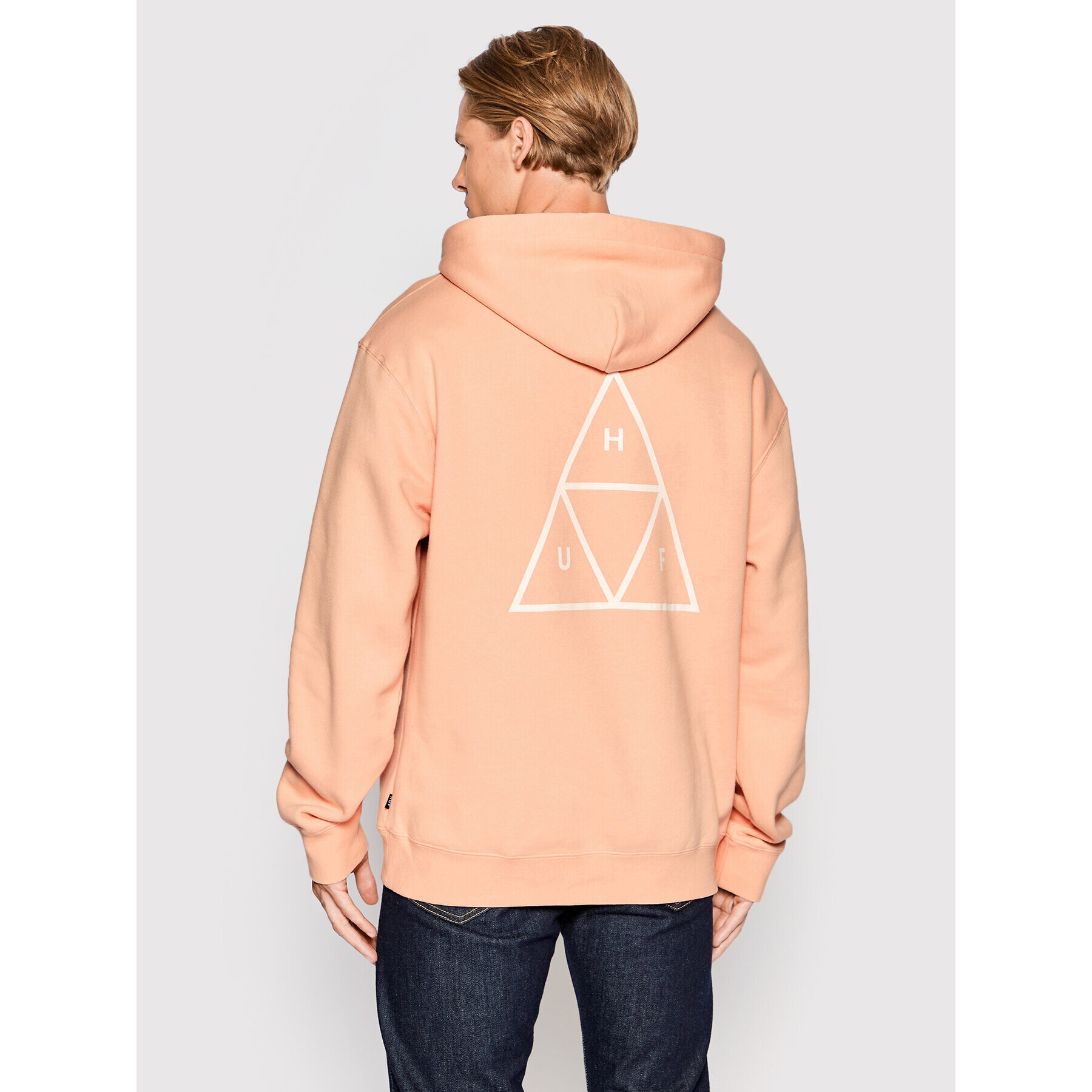 HUF Bluză Essentials Triple Triangle PF00491 Roz Regular Fit - Pled.ro