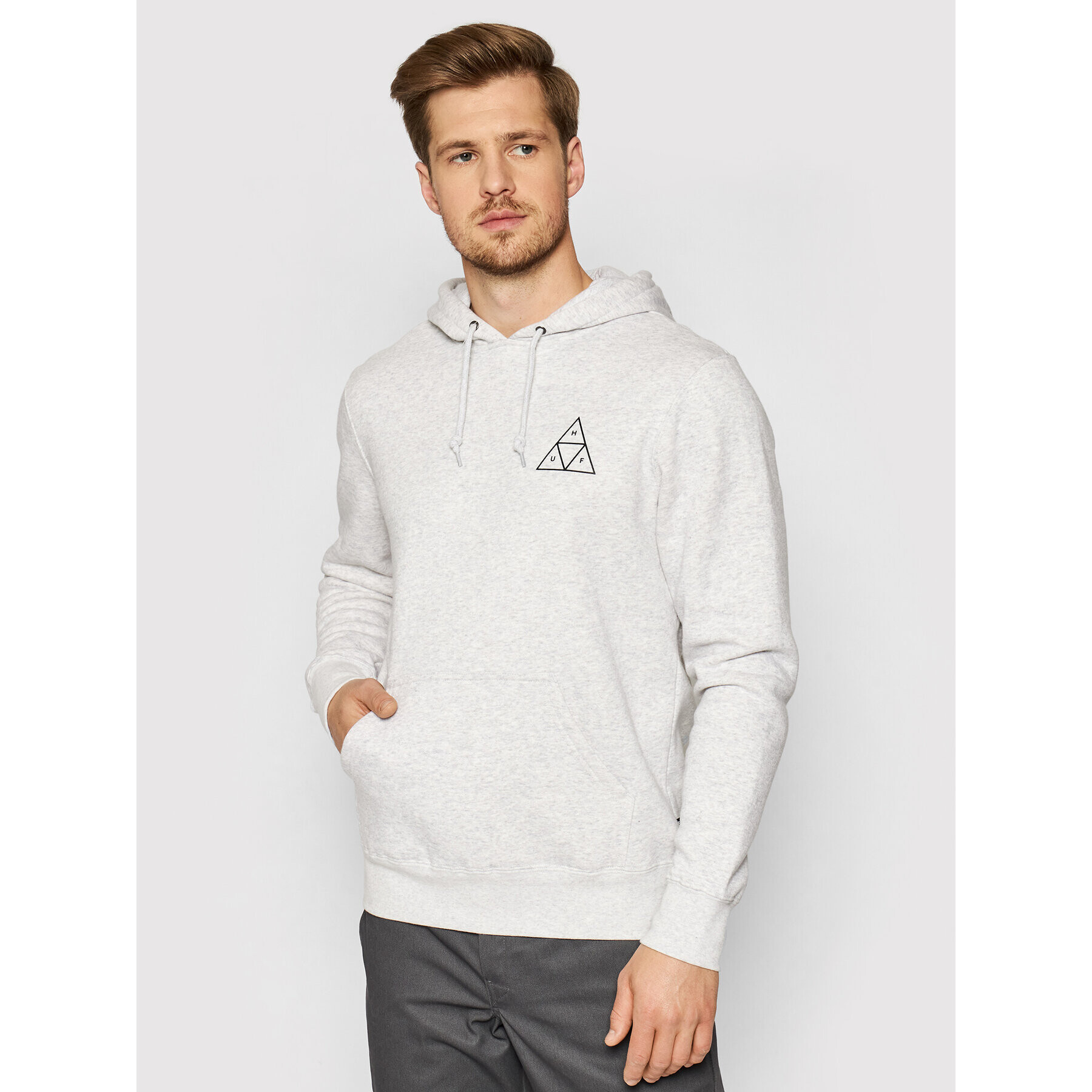 HUF Bluză Essentials Tt PF00100 Gri Regular Fit - Pled.ro