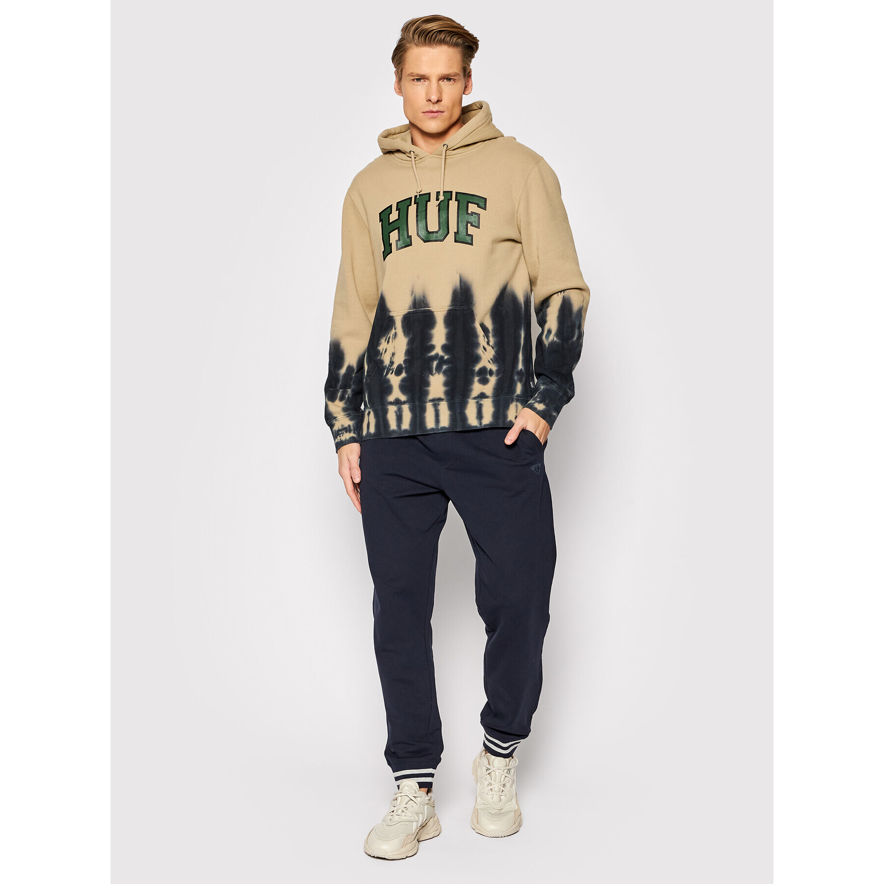 HUF Bluză Hartford Tiedye PF00426 Bej Regular Fit - Pled.ro