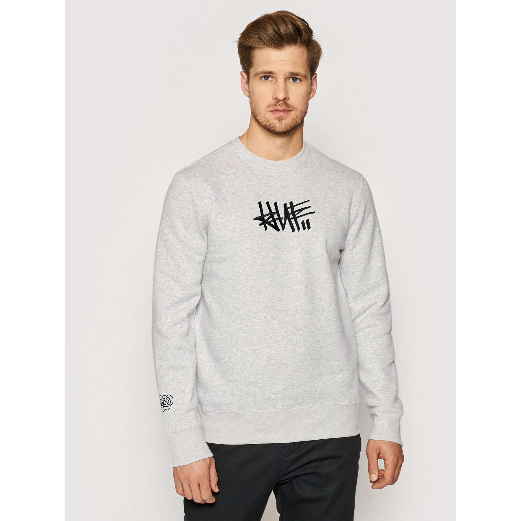 HUF Bluză Haze Handstyle 1 PF00370 Gri Regular Fit - Pled.ro