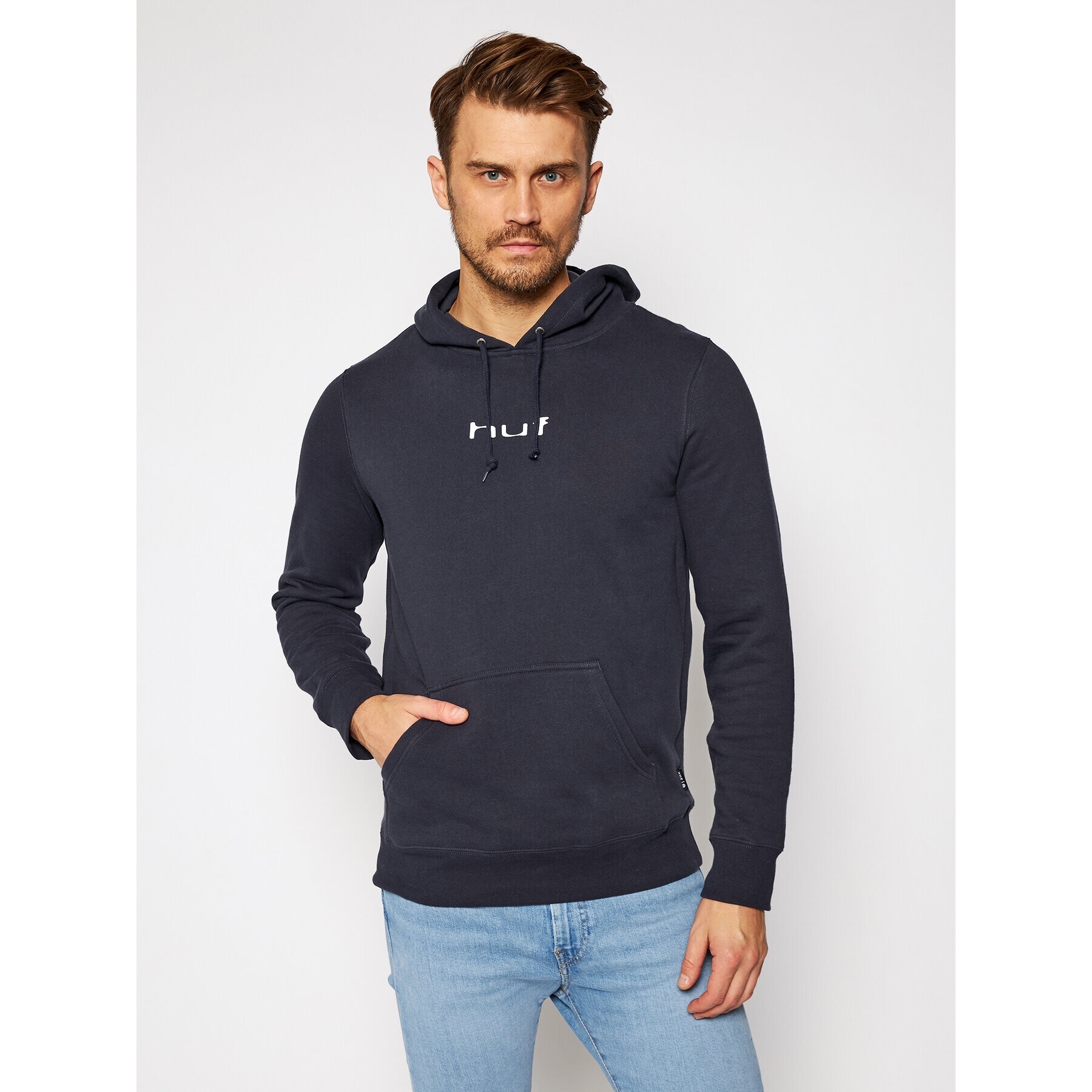 HUF Bluză Peaking Hoodie PF00283 Bleumarin Regular Fit - Pled.ro